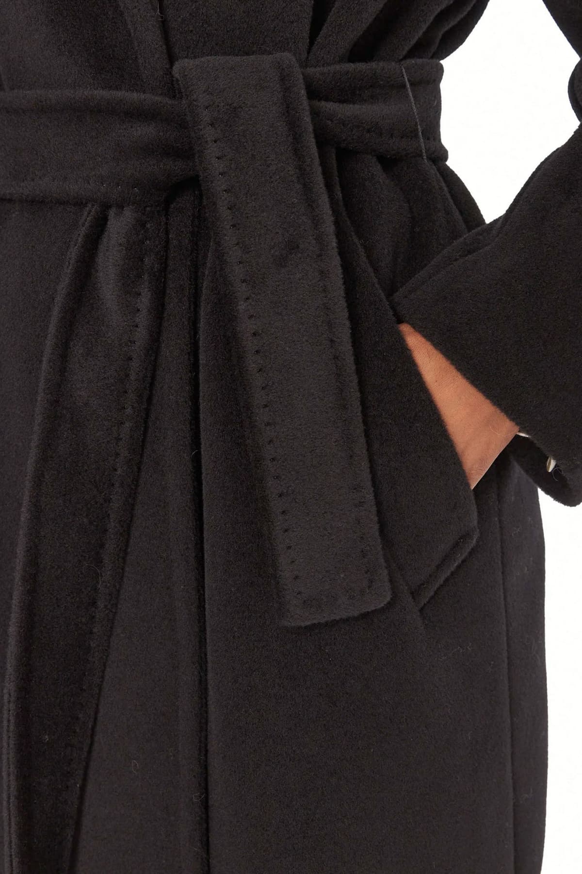 MARELLA ΠΑΛΤΟ ENGLISH ΣΤΑΥΡΩΤΟ ΑΠΟΣΠΩΜΕΝΗ ΖΩΝΗ ΜΑΥΡΟ