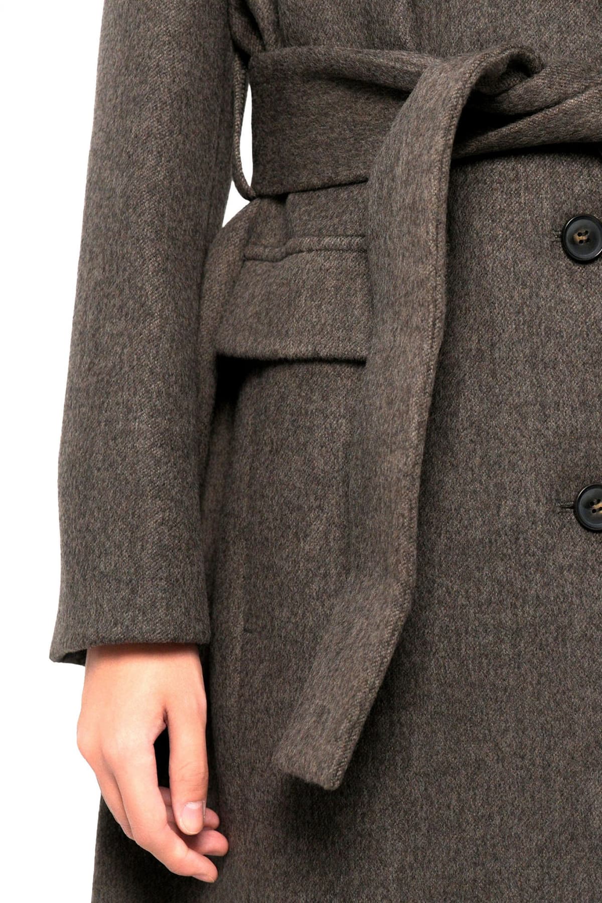 MARELLA ΠΑΛΤΟ GIOSTRO ΑΠΟΣΠΩΜΕΝΗ ΖΩΝΗ ΚΑΦΕ ΣΚΟΥΡΟ