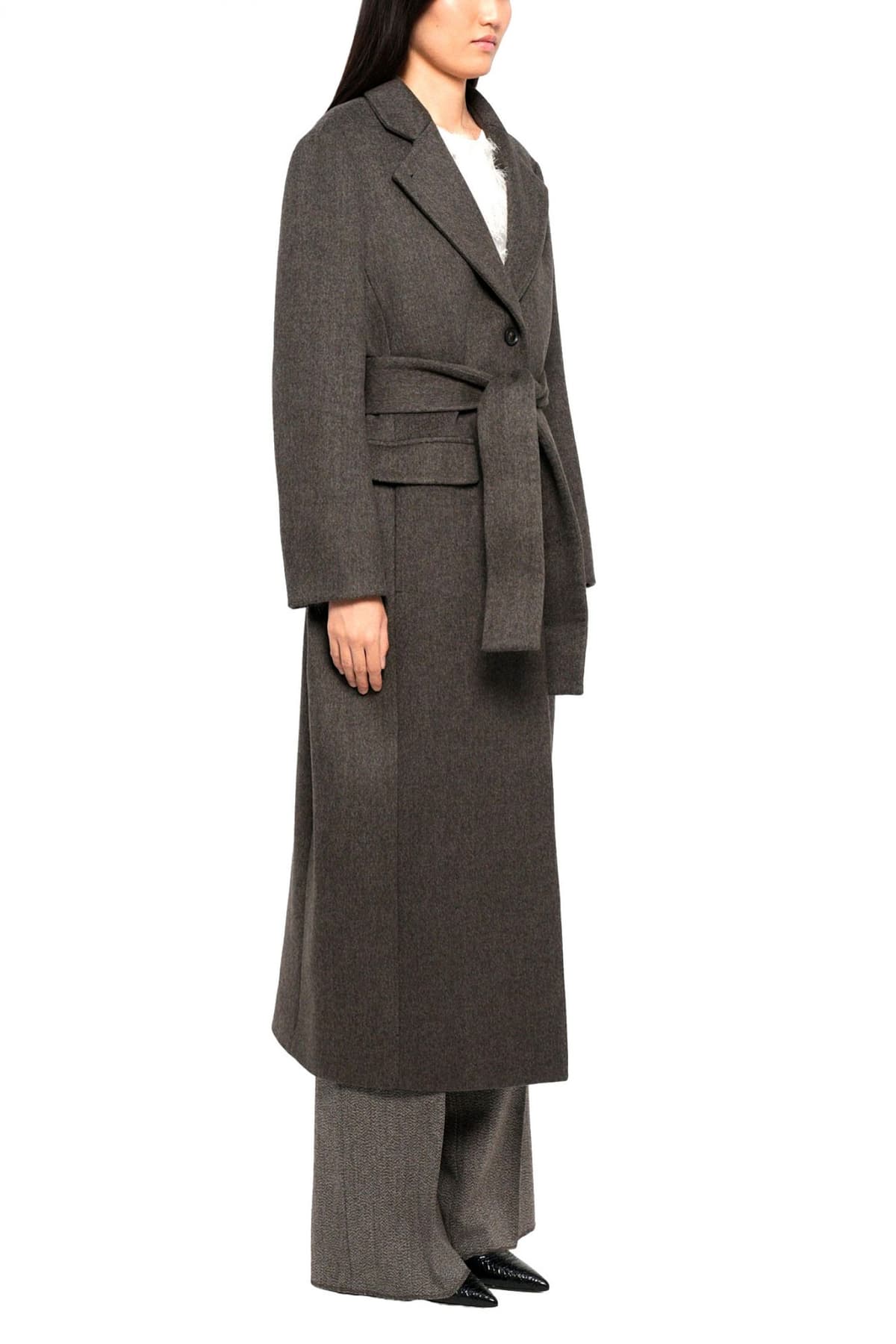 MARELLA ΠΑΛΤΟ GIOSTRO ΑΠΟΣΠΩΜΕΝΗ ΖΩΝΗ ΚΑΦΕ ΣΚΟΥΡΟ