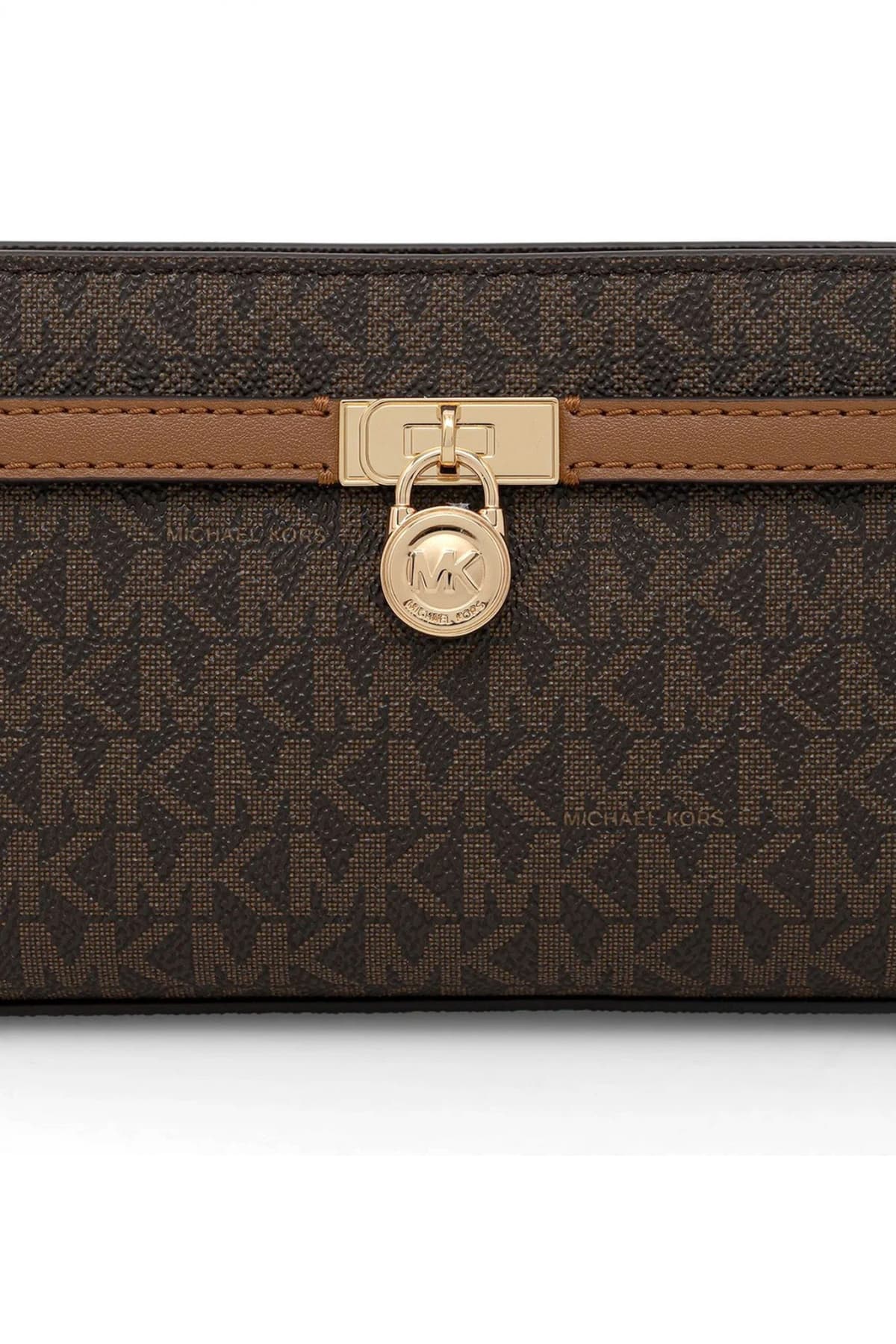 MICHAEL KORS ΤΣΑΝΤΑΚΙ CROSSBODY HΑΜΙLTON MODERNE ΑΛΥΣΙΔΑ ALL OVER LOGO KAΦΕ/ΤΑΜΠΑ