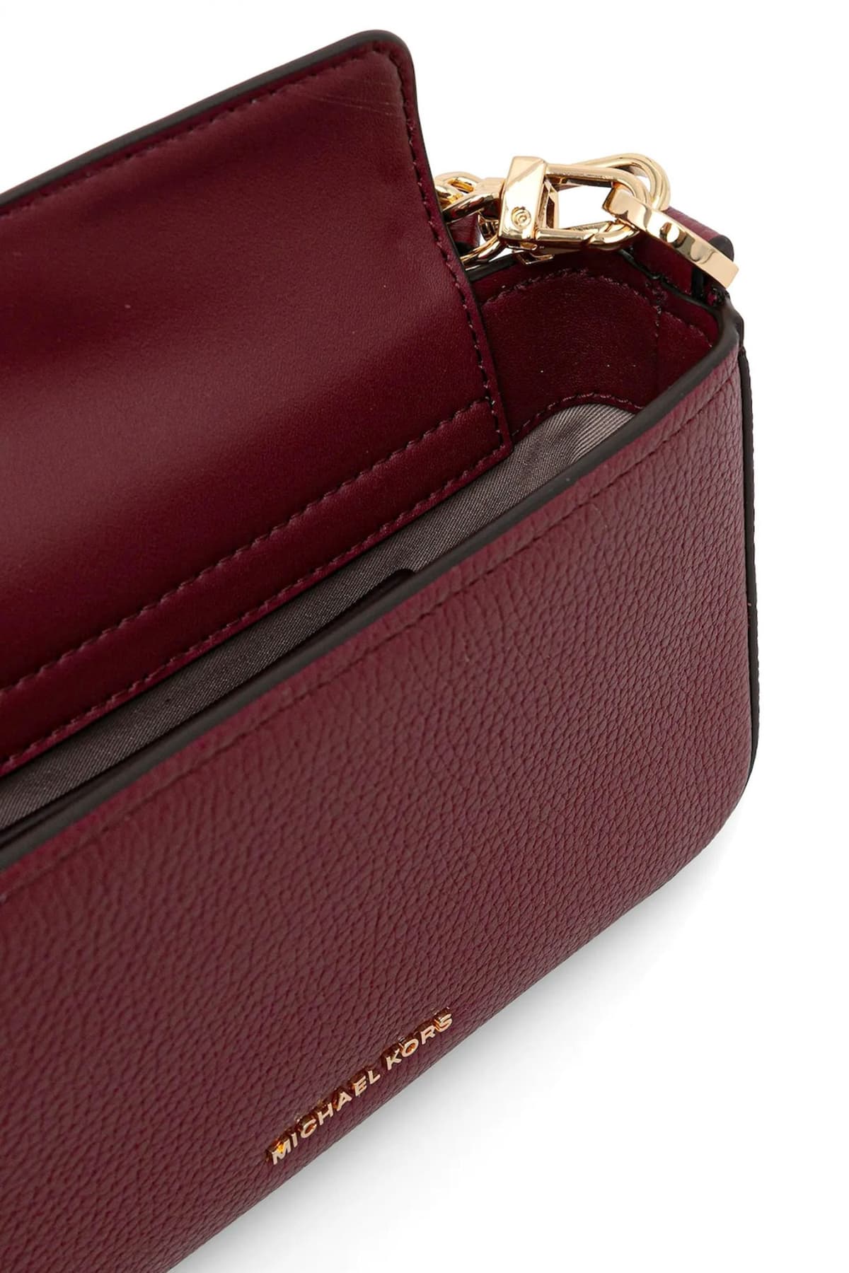 MICHAEL KORS ΤΣΑΝΤΑKI CROSSBODY BRYANT ΑΛΥΣΙΔΑ ΜΕΤΑΛΛΙΚΟ LOGO MΠΟΡΝΤΩ