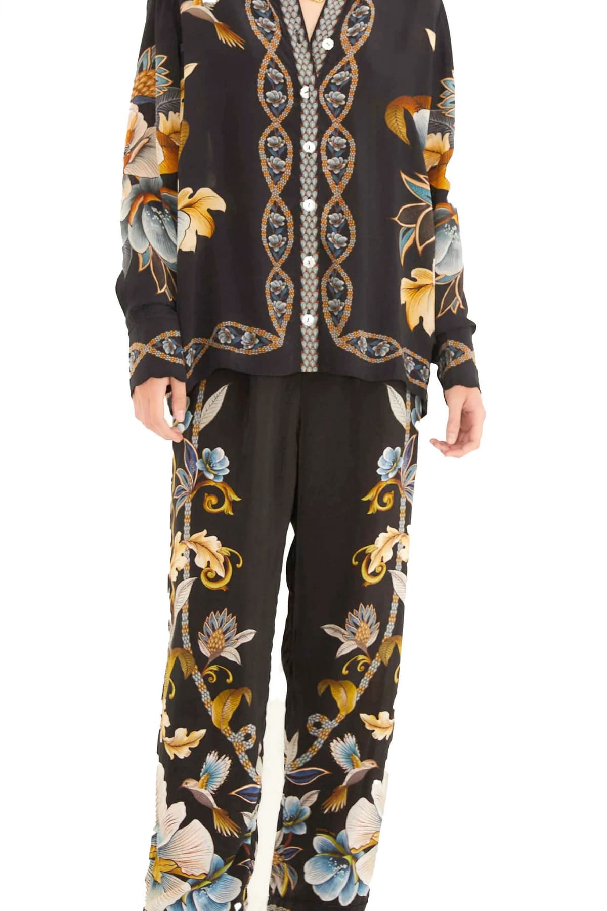 FARM RIO ΠΑΝΤΕΛΟΝΙ SNAKE GARDEN PAJAMA ΕΜΡΙΜΕ ΜΑΥΡΟ