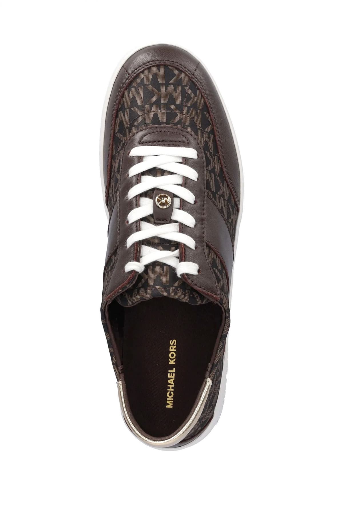 MICHAEL KORS ΠΑΠΟΥΤΣΙΑ SNEAKERS ΚΑΥCEE LACE UP ALL OVER LOGO KAΦΕ