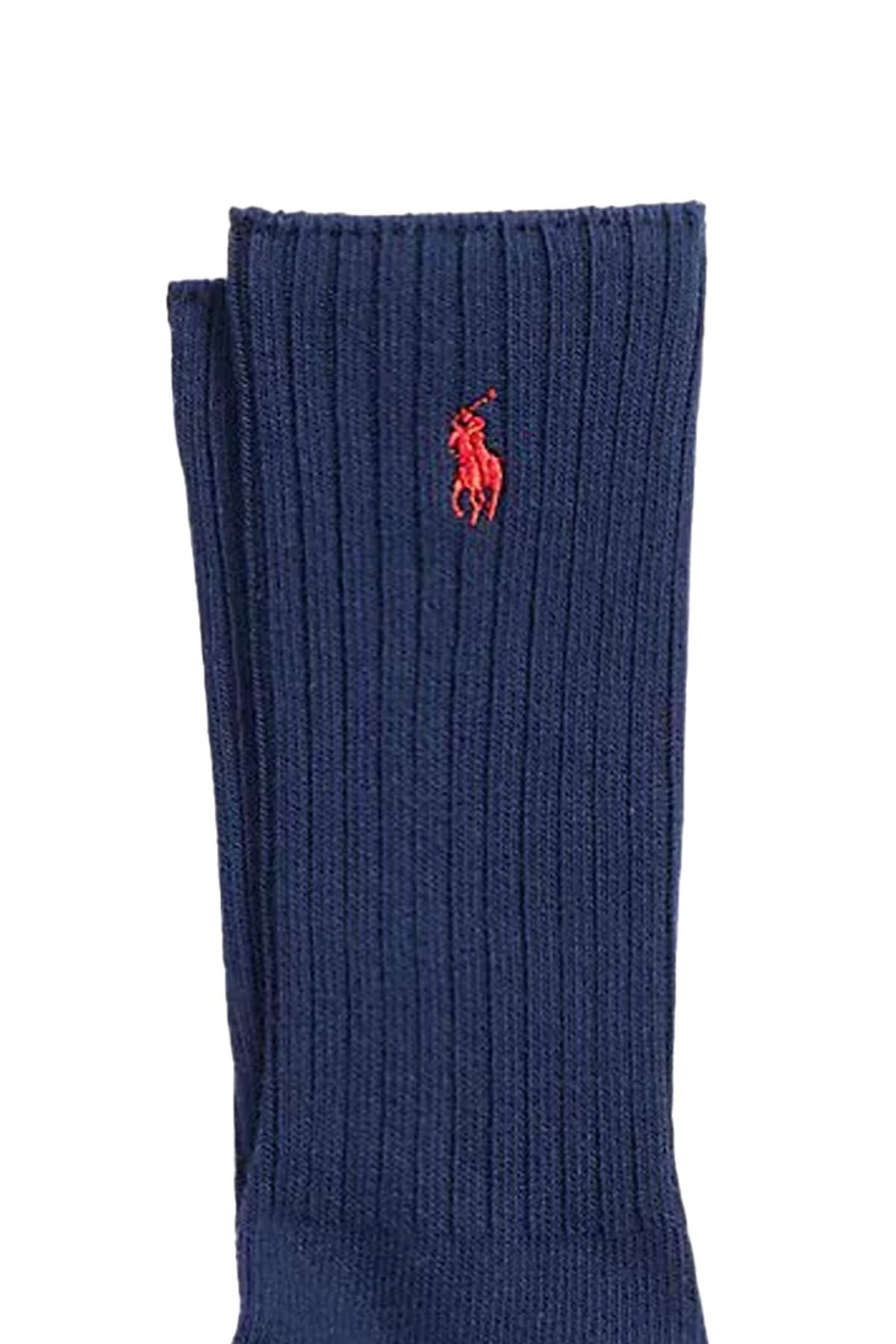 RALPH LAUREN ΚΑΛΤΣΕΣ 1 PAIRS LOGO CLASSIC CREW ΜΠΛΕ