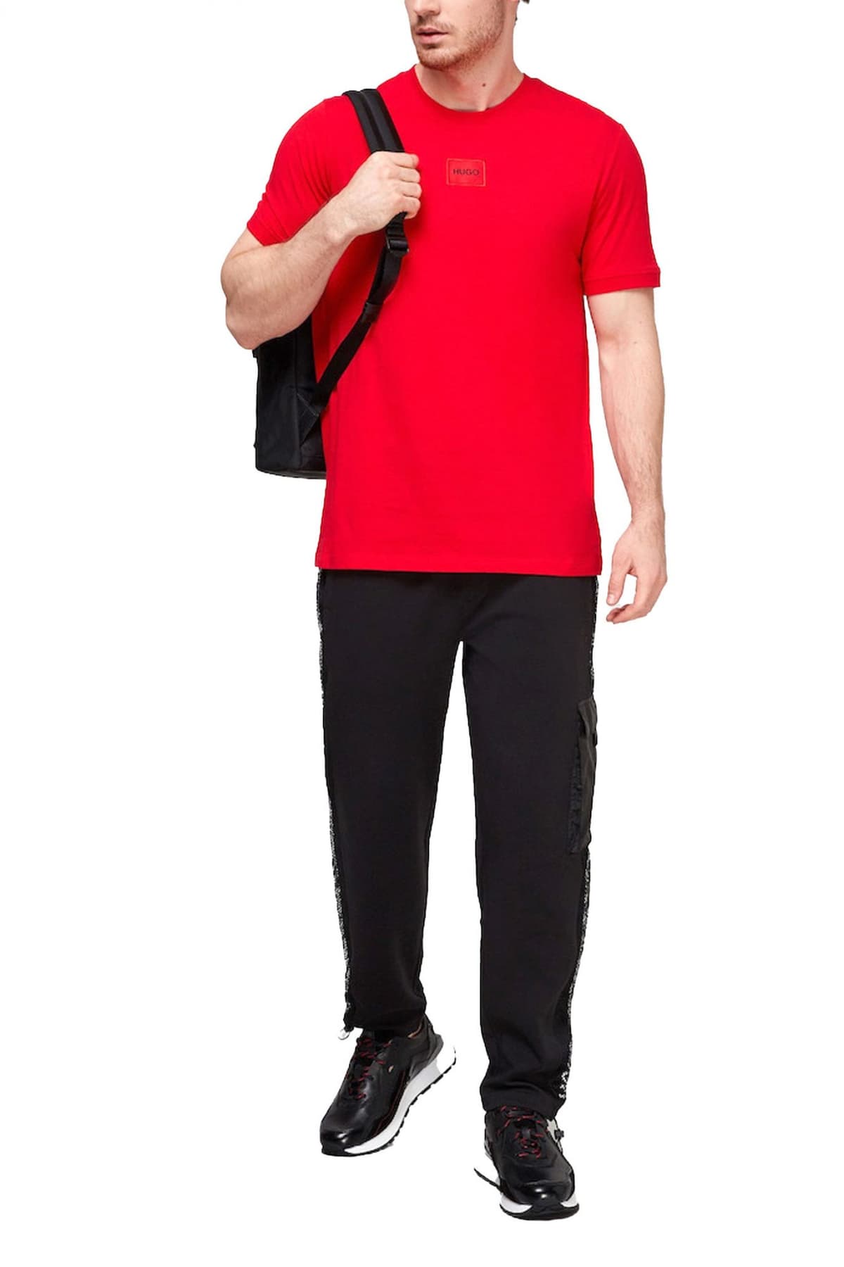 HUGO T-SHIRT DIRAGOLINO212 LOGO KOKKINO