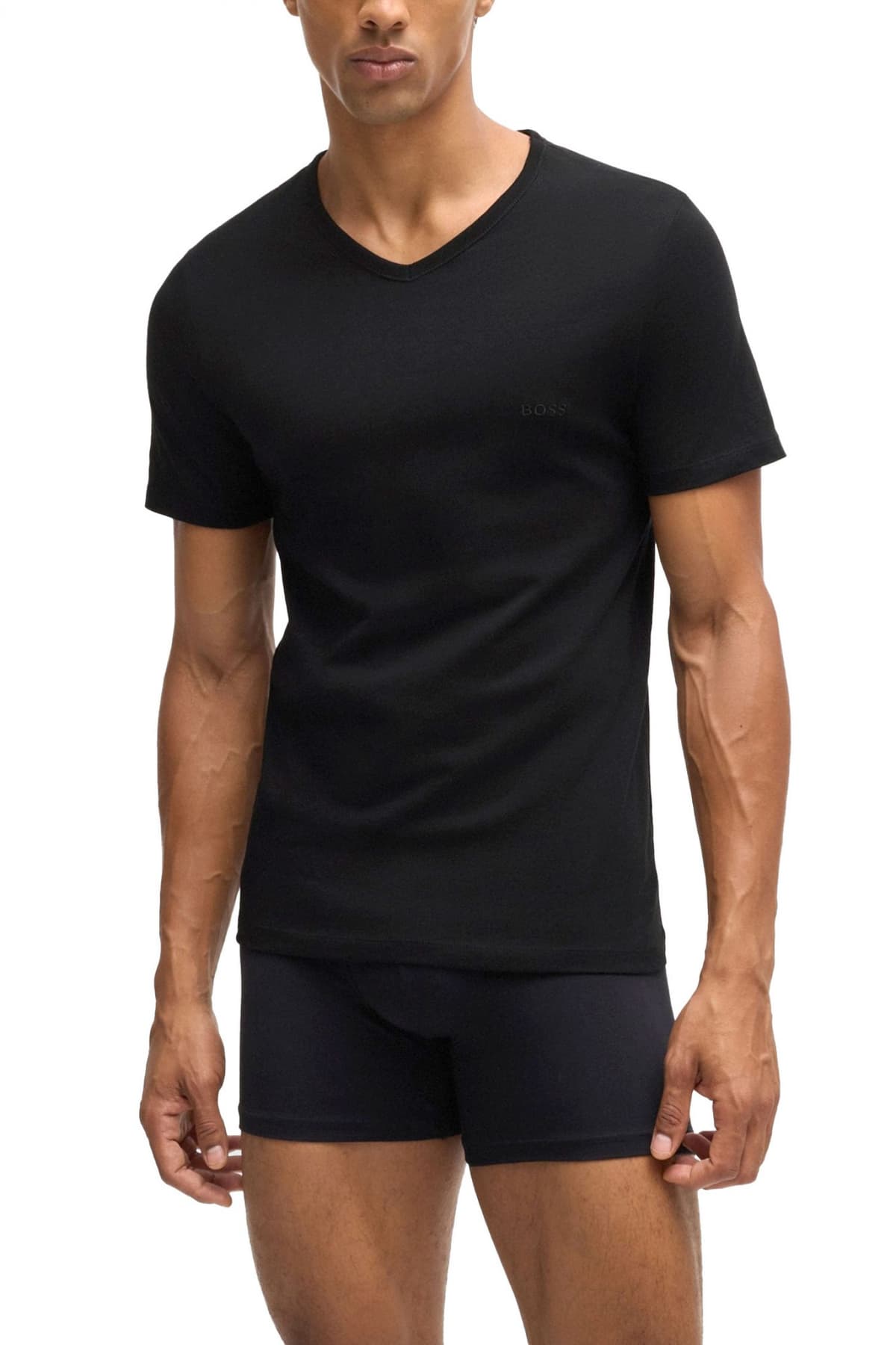 BOSS ΕΣΩΡΟΥΧΟ T-SHIRT 3P VNECK REGULAR FIT CLASSIC ΜΑΥΡΟ