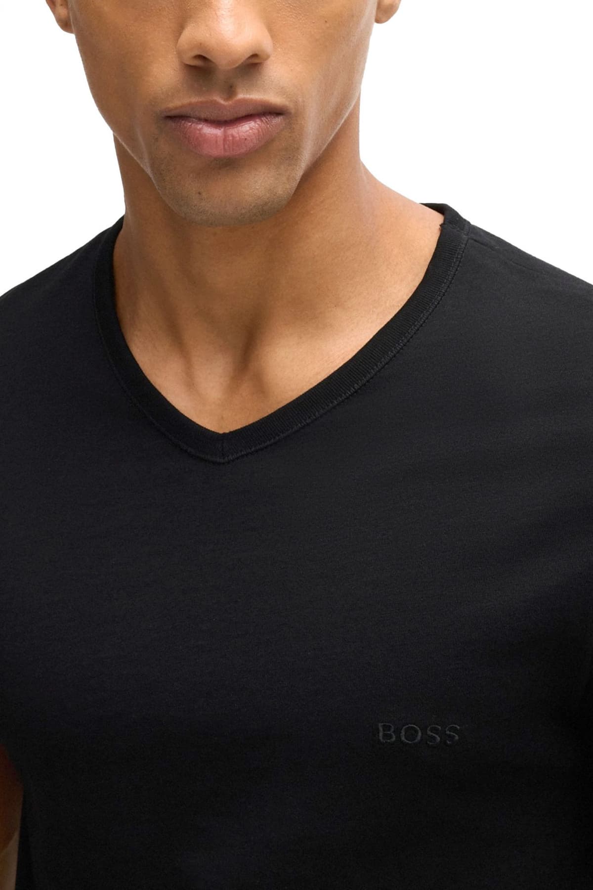 BOSS ΕΣΩΡΟΥΧΟ T-SHIRT 3P VNECK REGULAR FIT CLASSIC ΜΑΥΡΟ