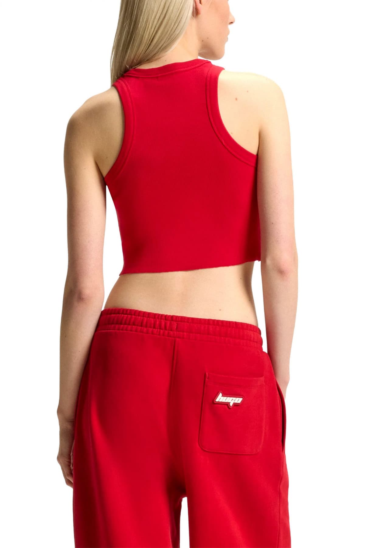 HUGO BLUE TANK TOP CROPPED BABY TANK_B LOGO ΚΟΚΚΙΝΟ