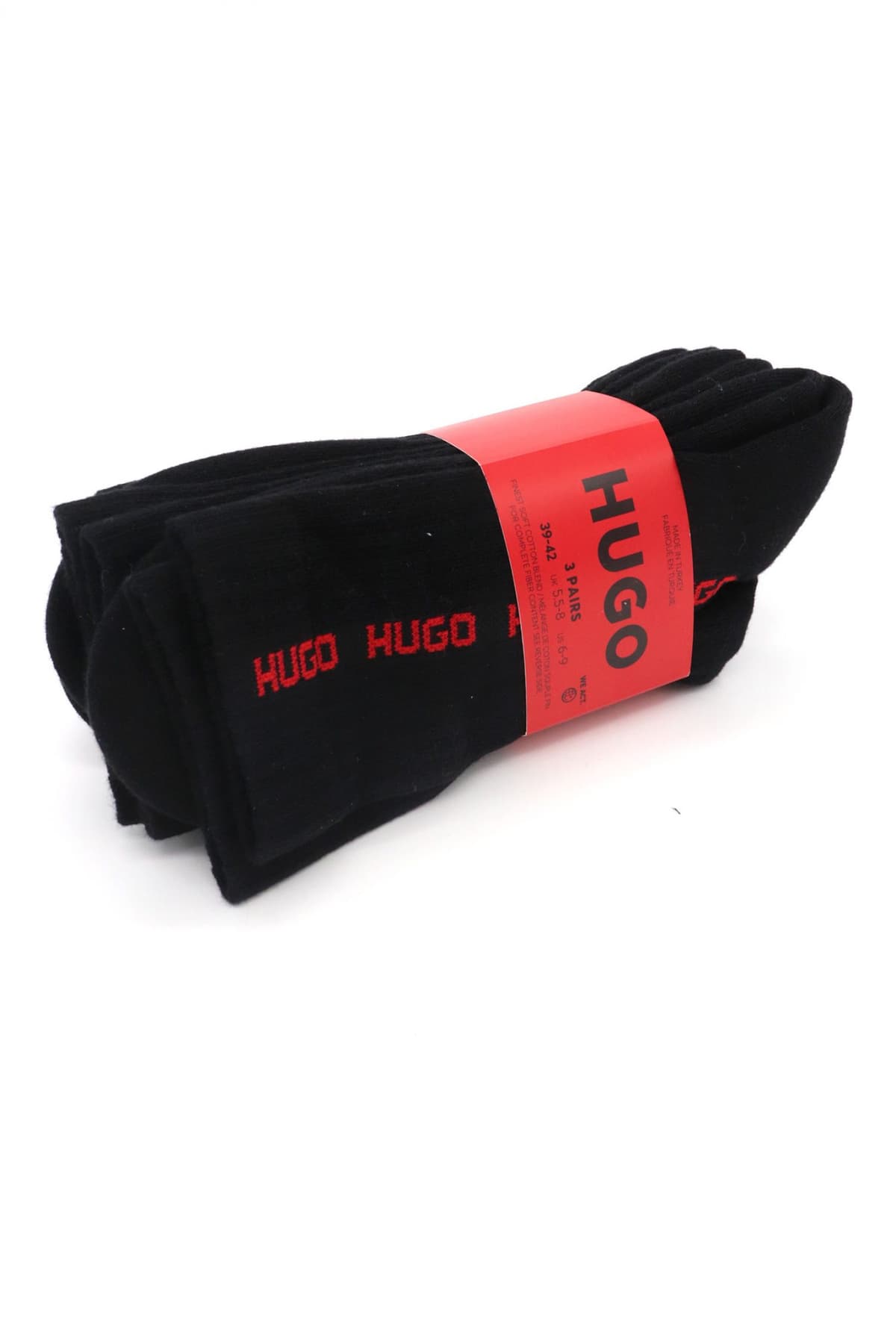 HUGO ΚΑΛΤΣΕΣ 3P QS RIB TAPE MD LOGO ΜΑΥΡΟ