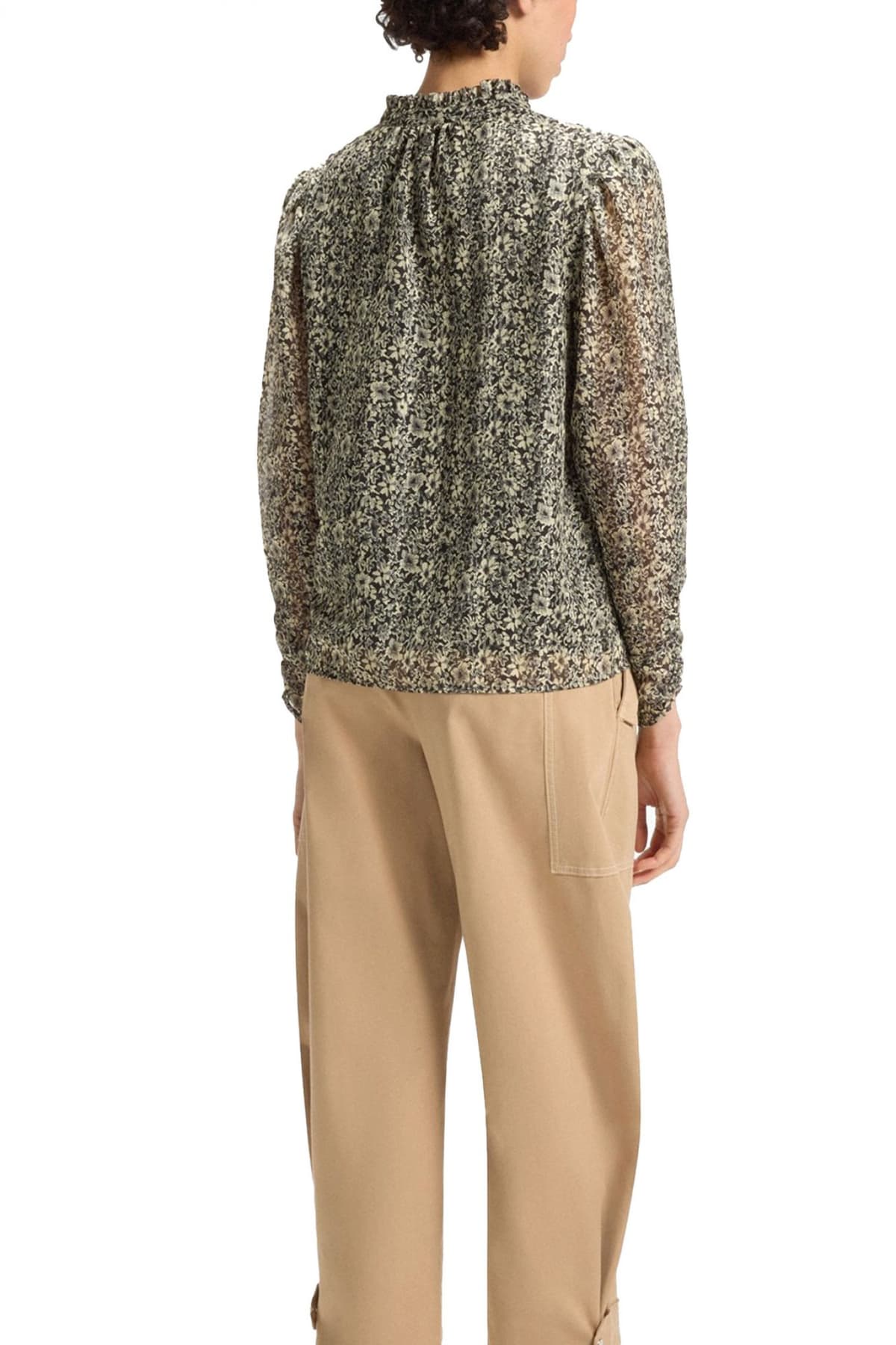 BOSS ΜΠΛΟΥΖΑ C_BERODEO ΕΜΠΡΙΜΕ ΔΕΣΙΜΟ ΛΑΙΜΟ ΜΑΥΡΟ-ΜΠΕΖ