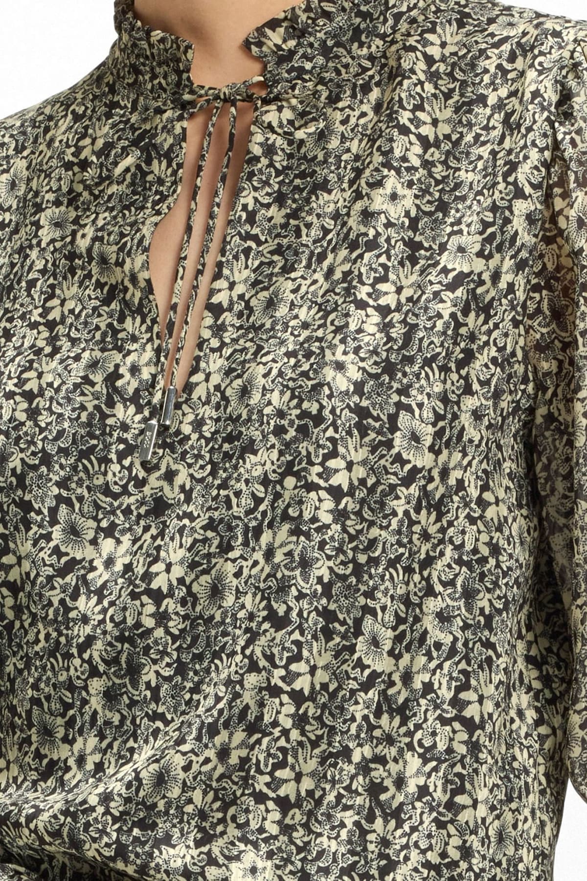 BOSS ΜΠΛΟΥΖΑ C_BERODEO ΕΜΠΡΙΜΕ ΔΕΣΙΜΟ ΛΑΙΜΟ ΜΑΥΡΟ-ΜΠΕΖ