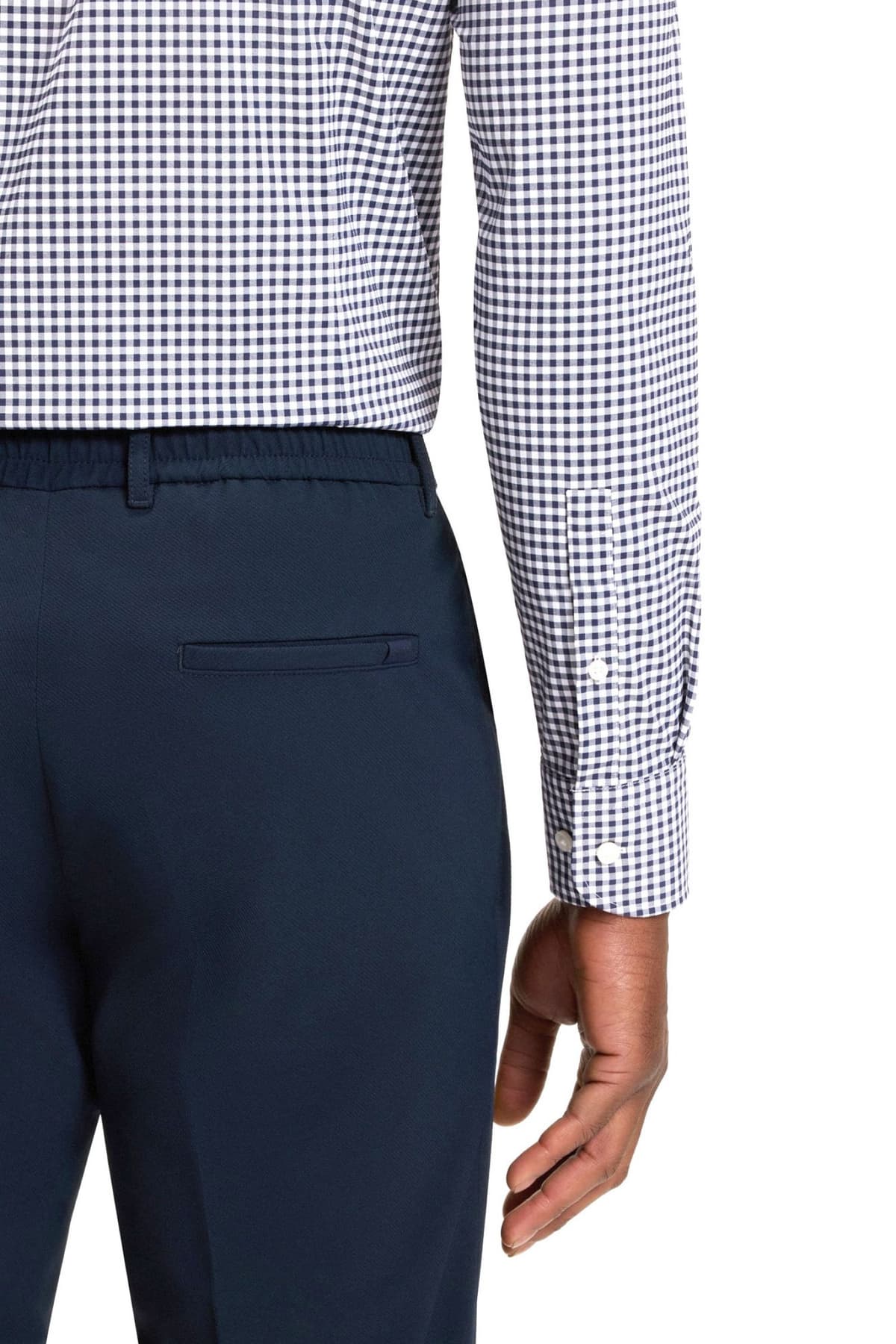 BOSS PERFORMANCE ΠΟΥΚΑΜΙΣΟ SLIM FIT P-HANK-KENT-C1-222 ΜΠΛΕ-ΛΕΥΚΟ