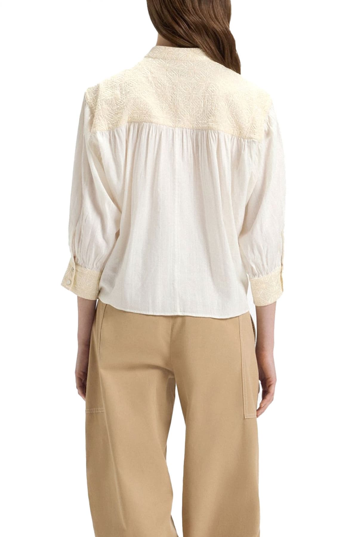 BOSS ΜΠΛΟΥΖΑ C_BRODES ΔΕΣΙΜΟ ΛΑΙΜΟ ΛΕΠΤΟΜΕΡΕΙΑ ΚΕΝΤΗΜΑ ΕΚΡΟΥ