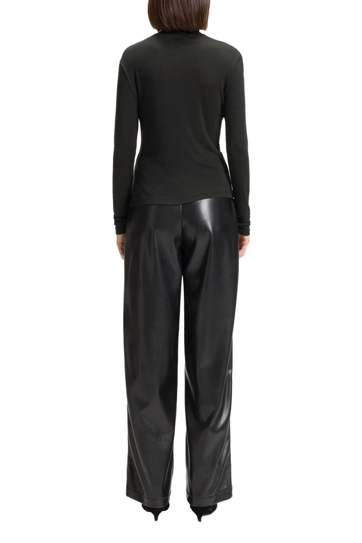 BOSS CASUAL TOP TURTLENECK C_ELIANA SLIM FIT STRETCH ΜΑΥΡΟ