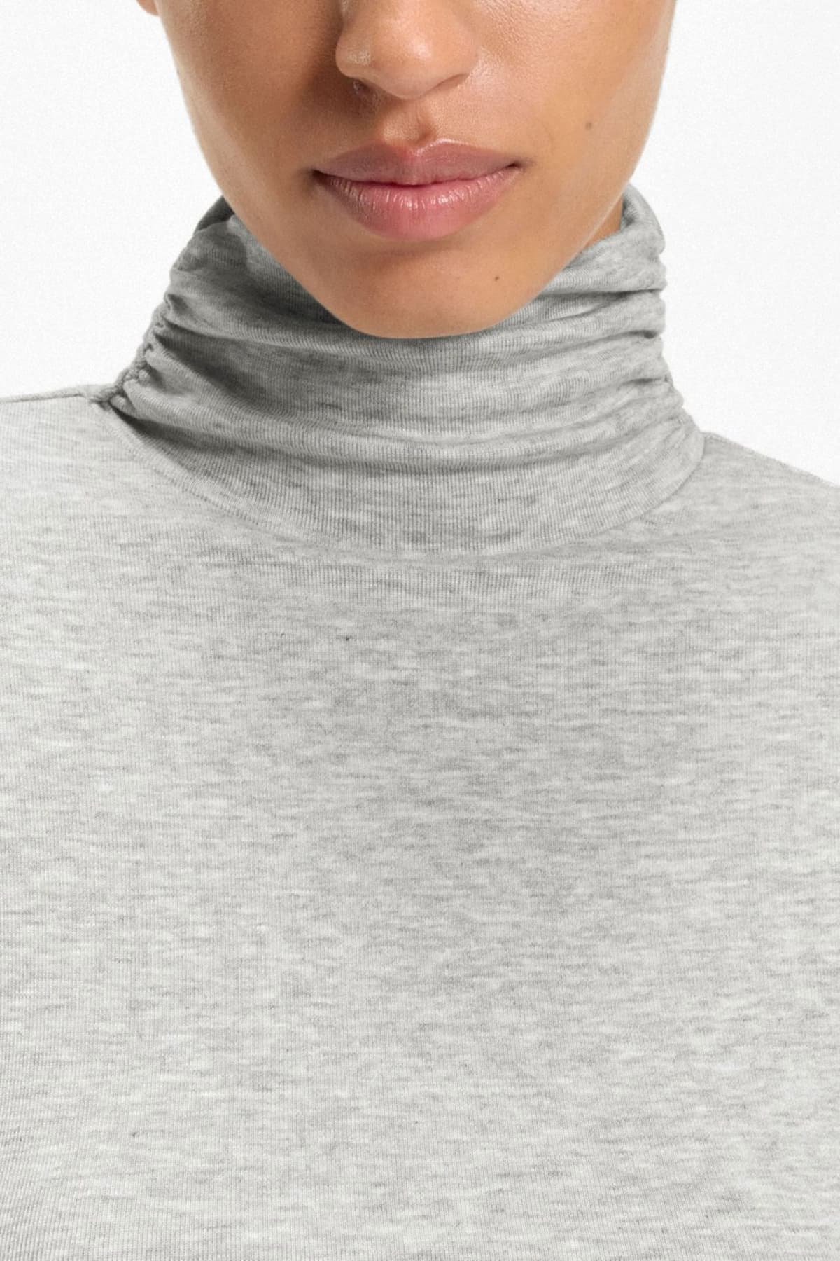 BOSS CASUAL TOP TURTLENECK C_ELIANA SLIM FIT STRETCH ΓΚΡΙ