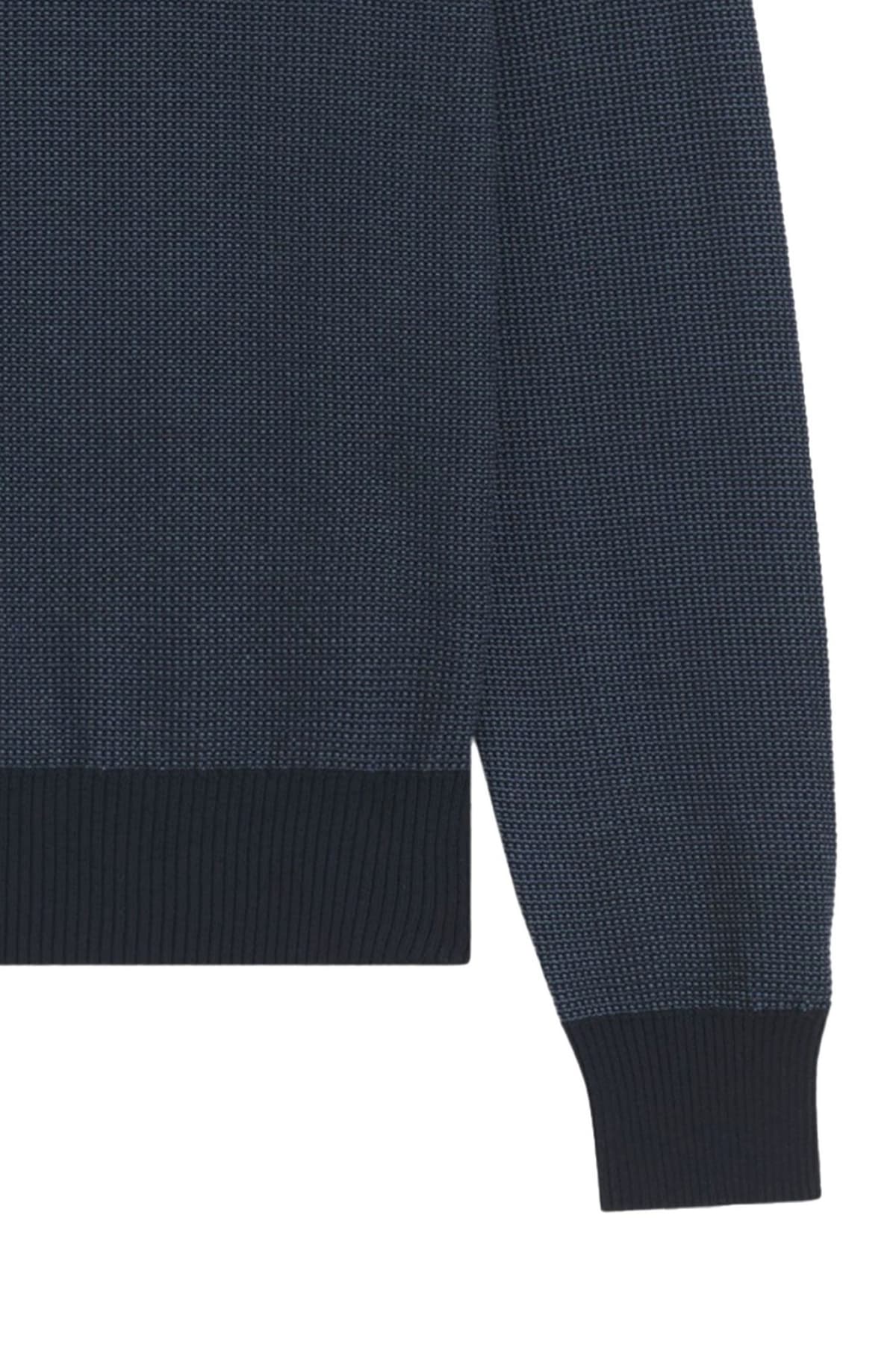 BOSS CASUAL ΠΛΕΚΤΟ CREW NECK KLAPOK ΜΠΛΕ