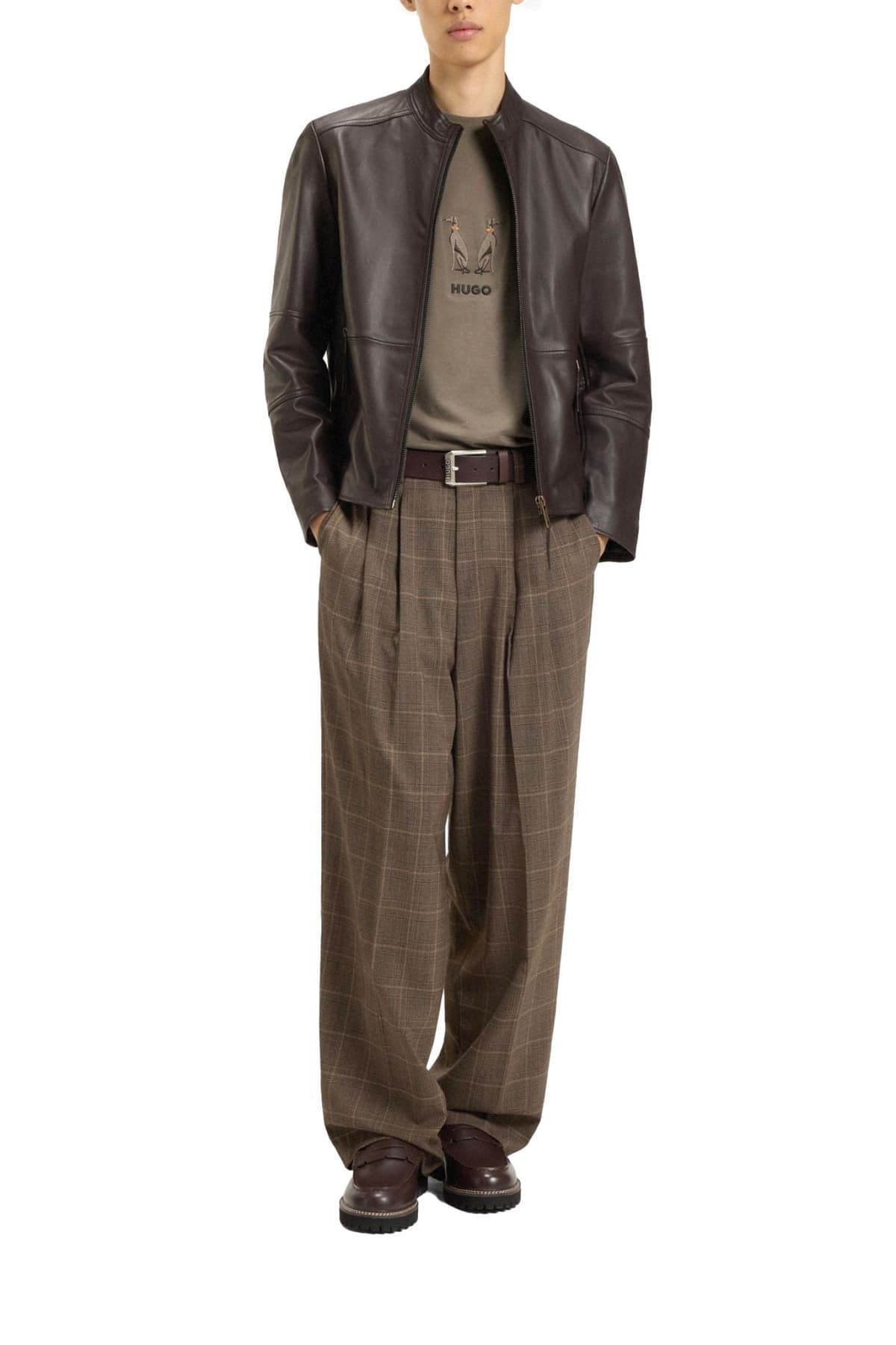 HUGO T-SHIRT DUGOLINI LOGO ΧΑΚΙ