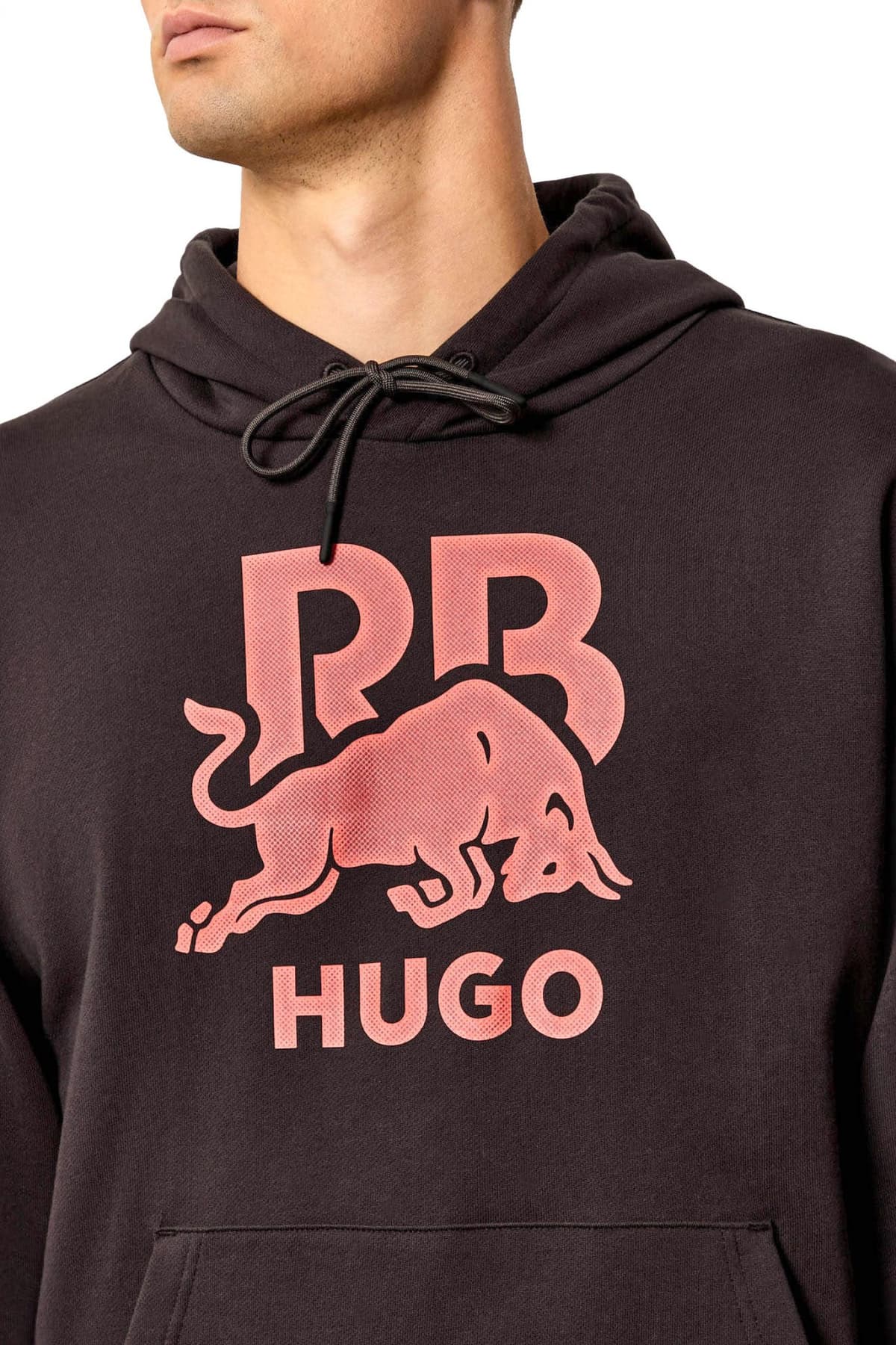 HUGO ΦΟΥΤΕΡ HOODIE DOVERLOHOOD_RB LOGO ΣΚΟΥΡΟ ΓΚΡΙ