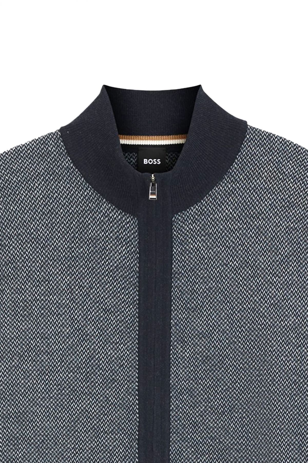 BOSS ΠΛΕΚΤΟ FULLZIP H-HETEMO ΜΠΛΕ