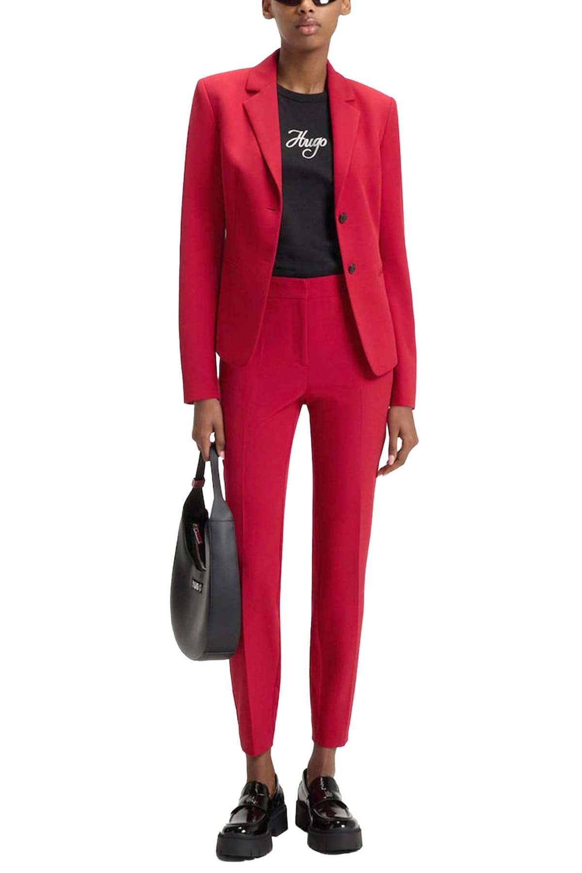 HUGO T-SHIRT DESTREL_3 LOGO ΜΑΥΡΟ