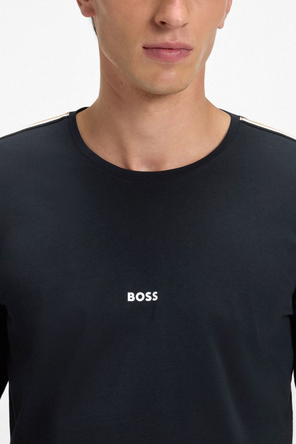 BOSS HOΜΕWEAR T-SHIRT UNIQUE LS_SHIRT ΜΠΛΕ