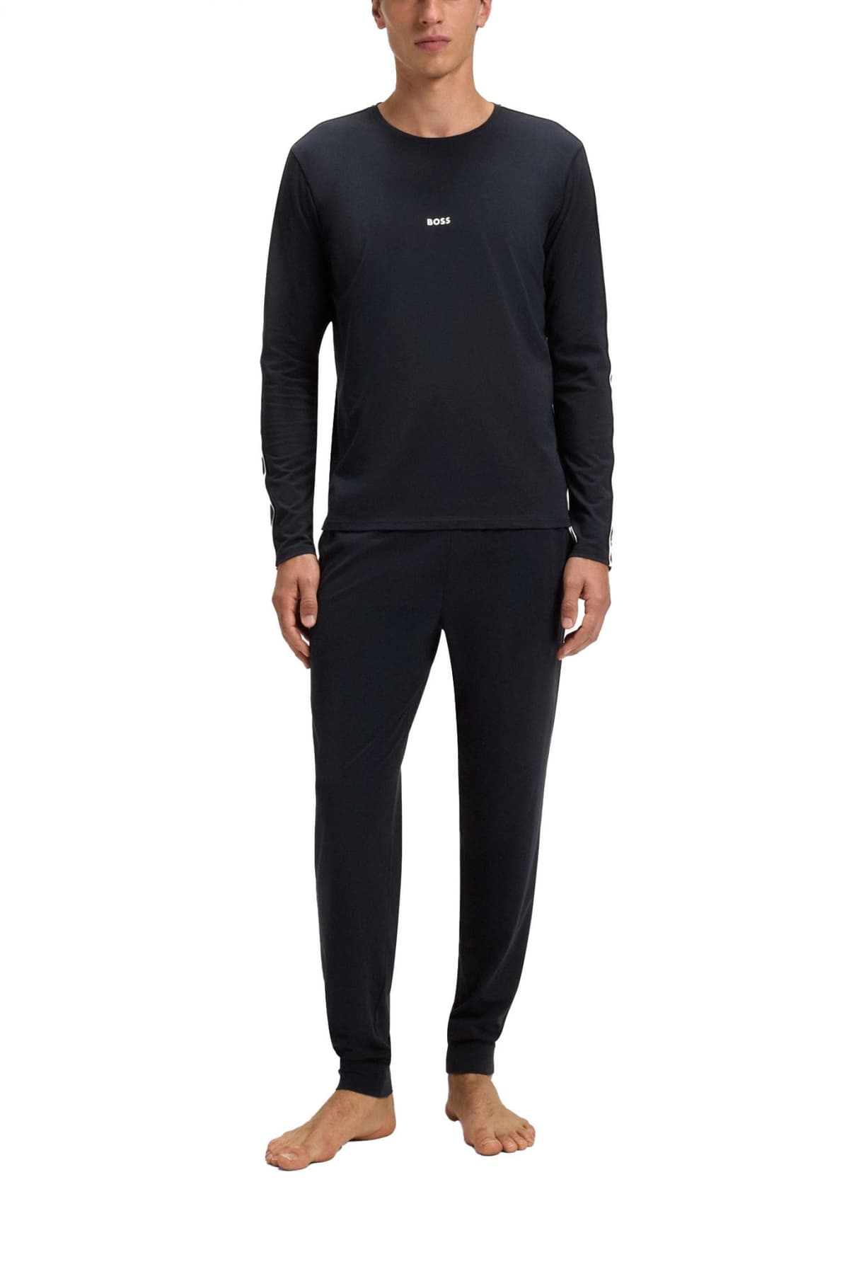 BOSS HOMEWEAR ΠΑΝΤΕΛΟΝΙ ΦΟΡΜΑ UNIQUE PANTS CUFF CW ΜΠΛΕ