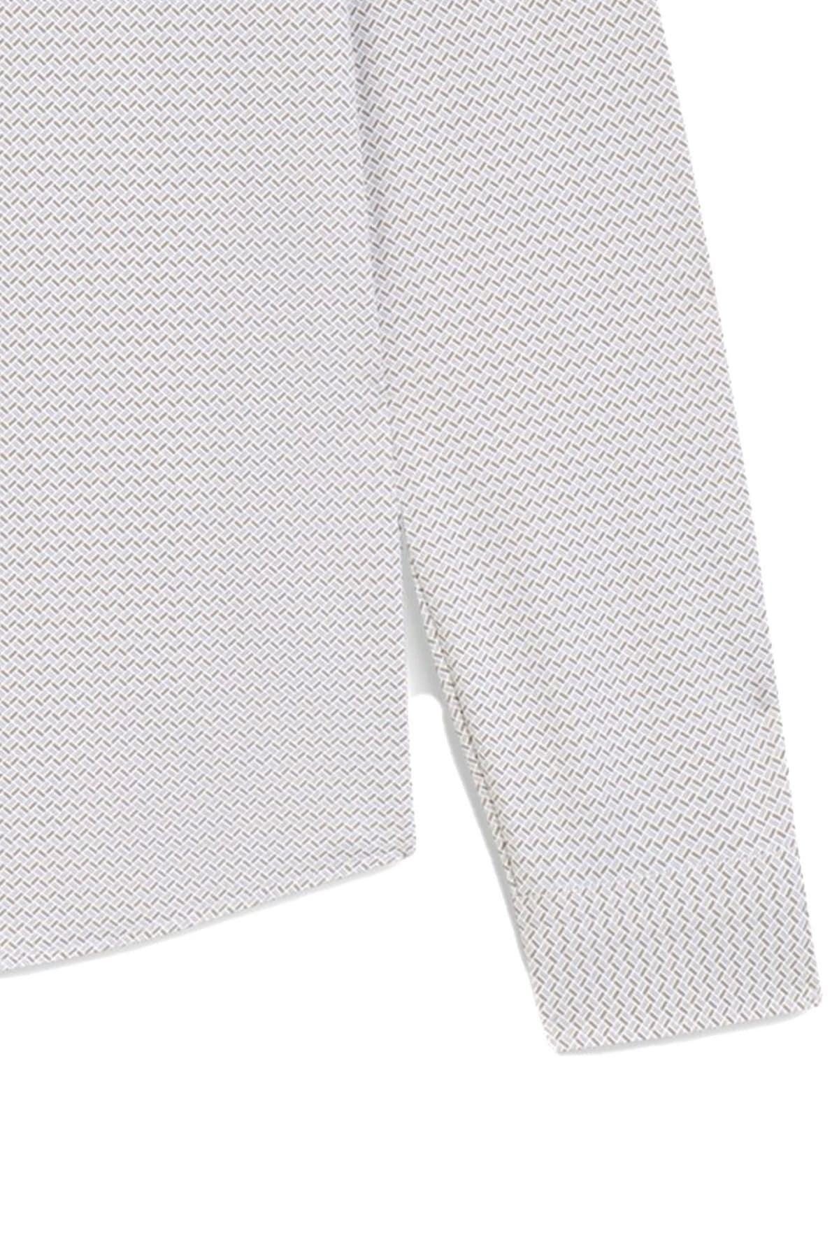 BOSS ΠΟΥΚΑΜΙΣΟ ΜΚΡΟΣΧΕΔΙΟ SLIM FIT P-ROAN-KENT-C1-233 ΧΑΚΙ-ΚΑΦΕ