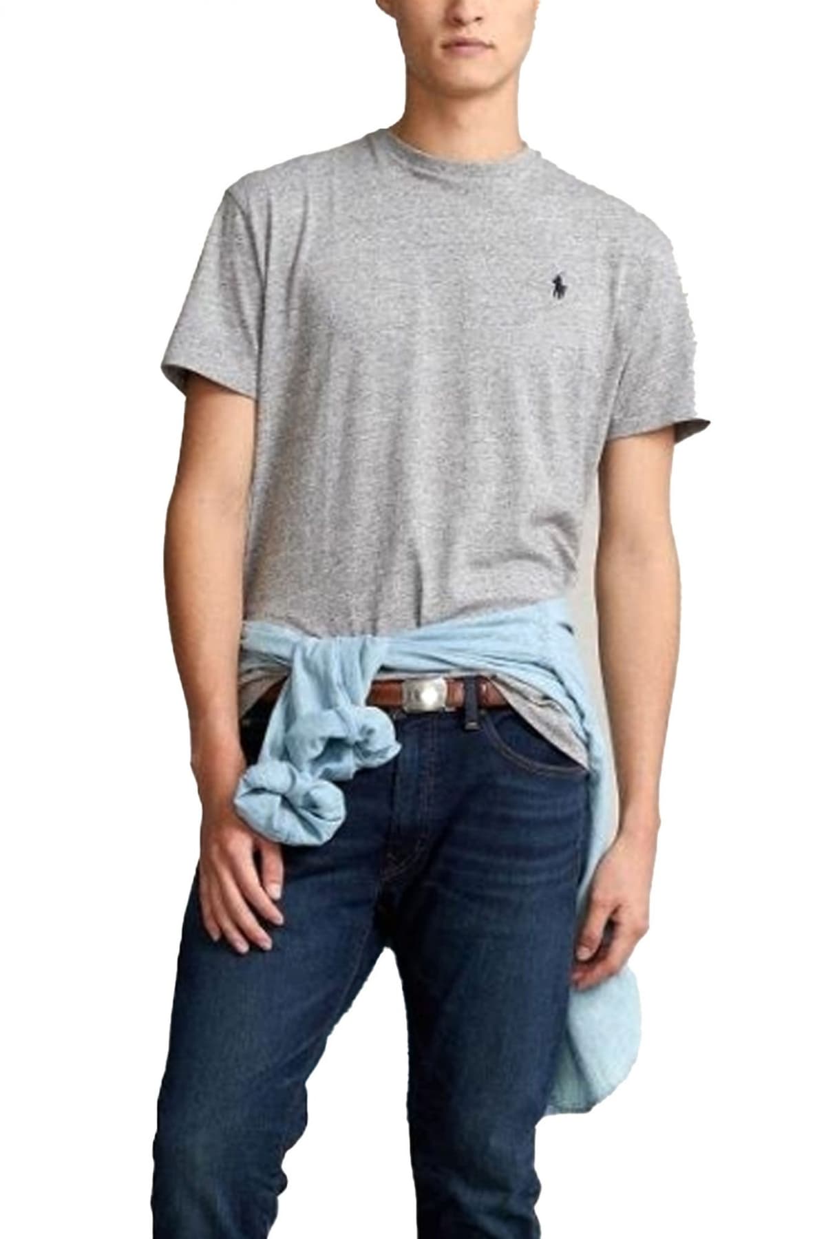 RALPH LAUREN T-SHIRT CLASSIC FIT LOGO ΓΚΡΙ