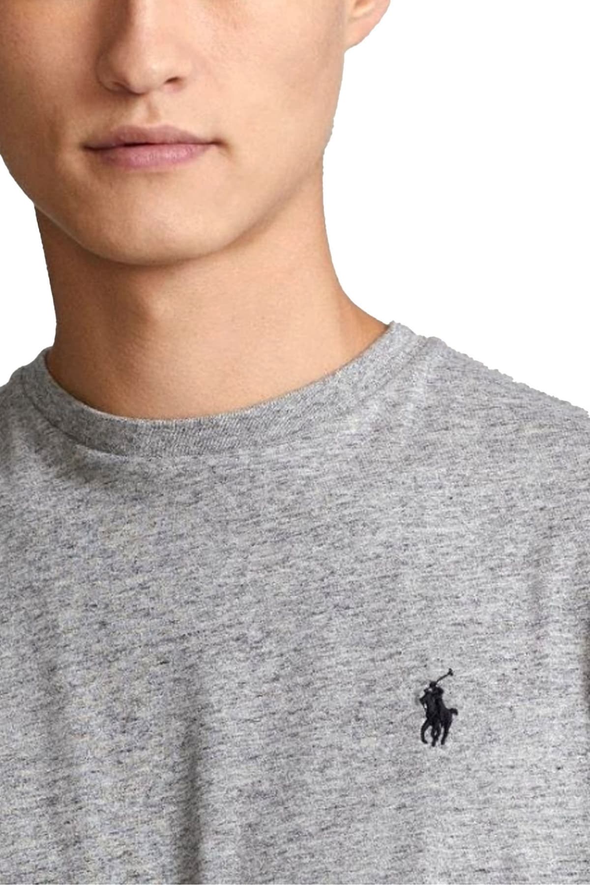 RALPH LAUREN T-SHIRT CLASSIC FIT LOGO ΓΚΡΙ