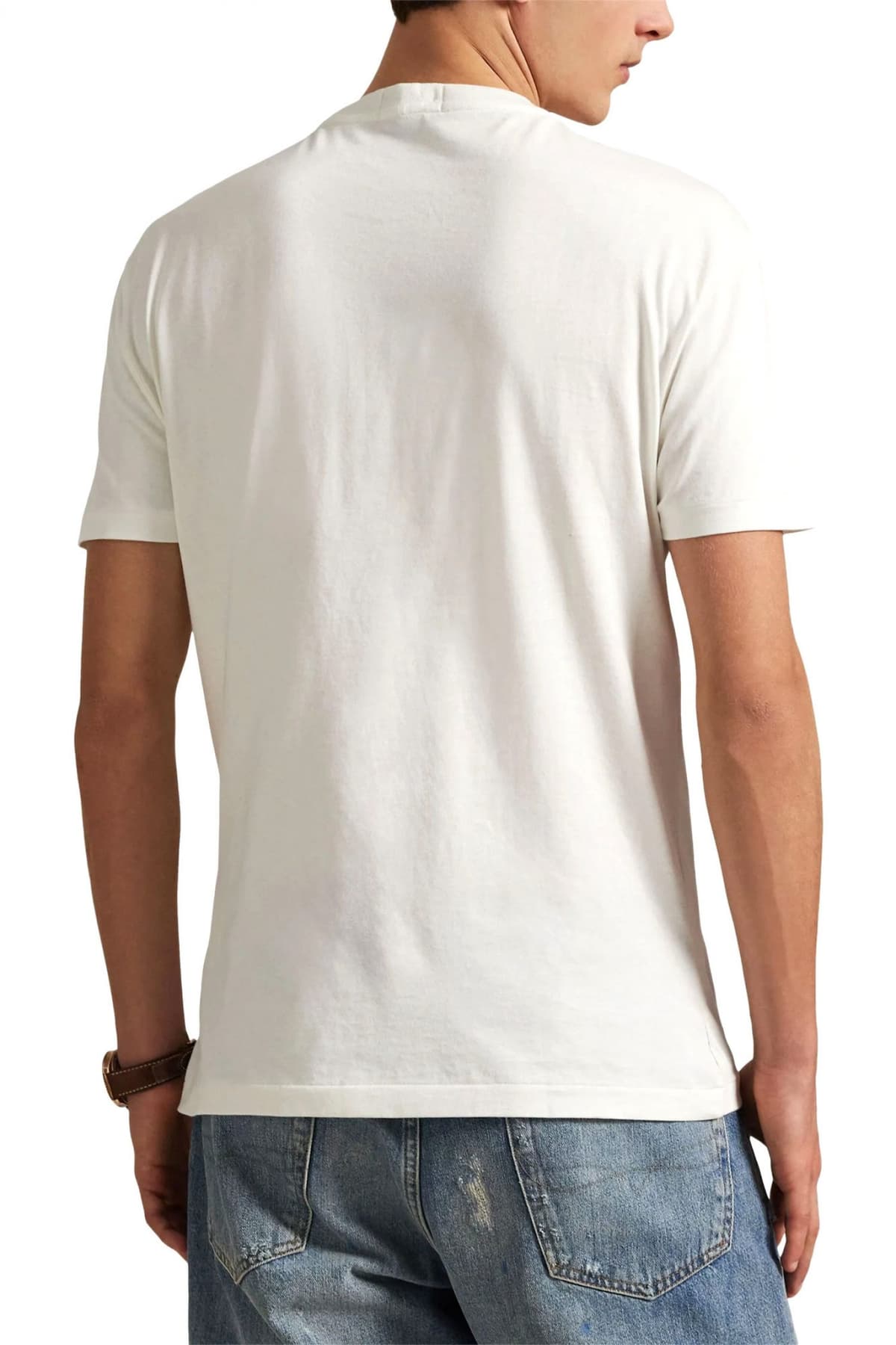 RALPH LAUREN T-SHIRT CUSTOM SLIM FIT BEAR ΛΕΥΚΟ