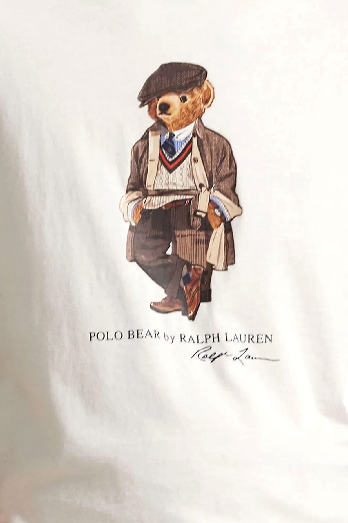 RALPH LAUREN T-SHIRT CUSTOM SLIM FIT BEAR ΛΕΥΚΟ
