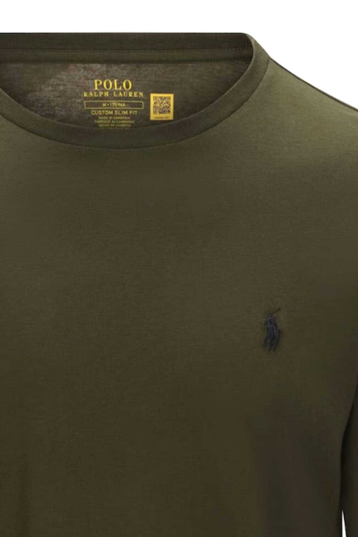 RALPH LAUREN T-SHIRT CUSTOM SLIM FIT ΧΑΚΙ