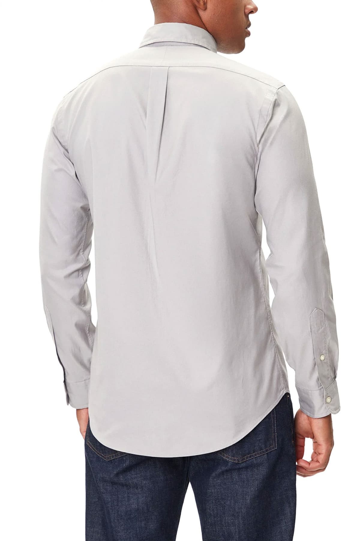 RALPH LAUREN ΠΟΥΚΑΜΙΣΟ BUTTON DOWN OXFORD CUSTOM FIT ΓΚΡΙ