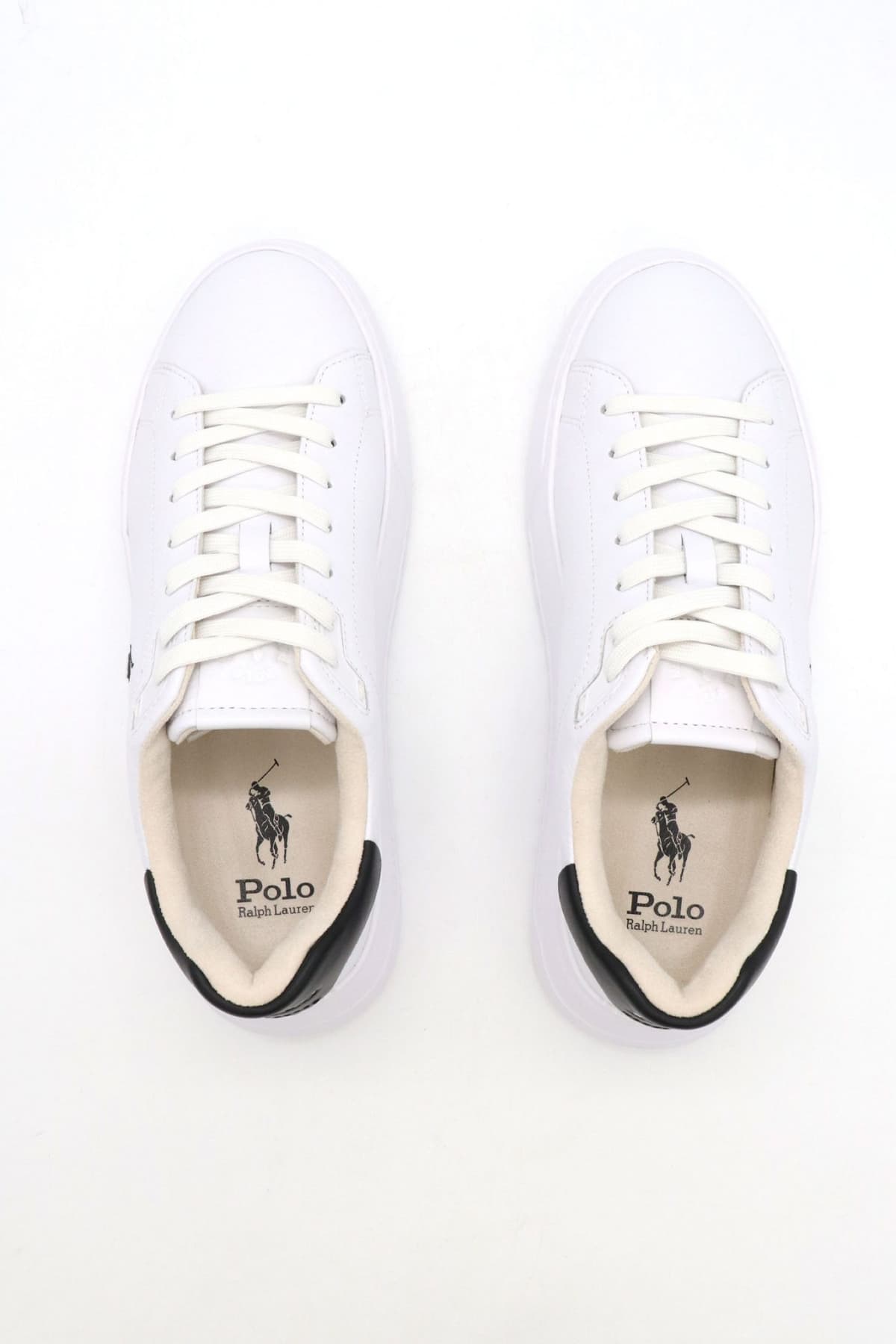 RALPH LAUREN ΠΑΠΟΥΤΣΙΑ SNEAKERS COURT-SK-LTL ΛΕΥΚΟ-ΜΑΥΡΟ