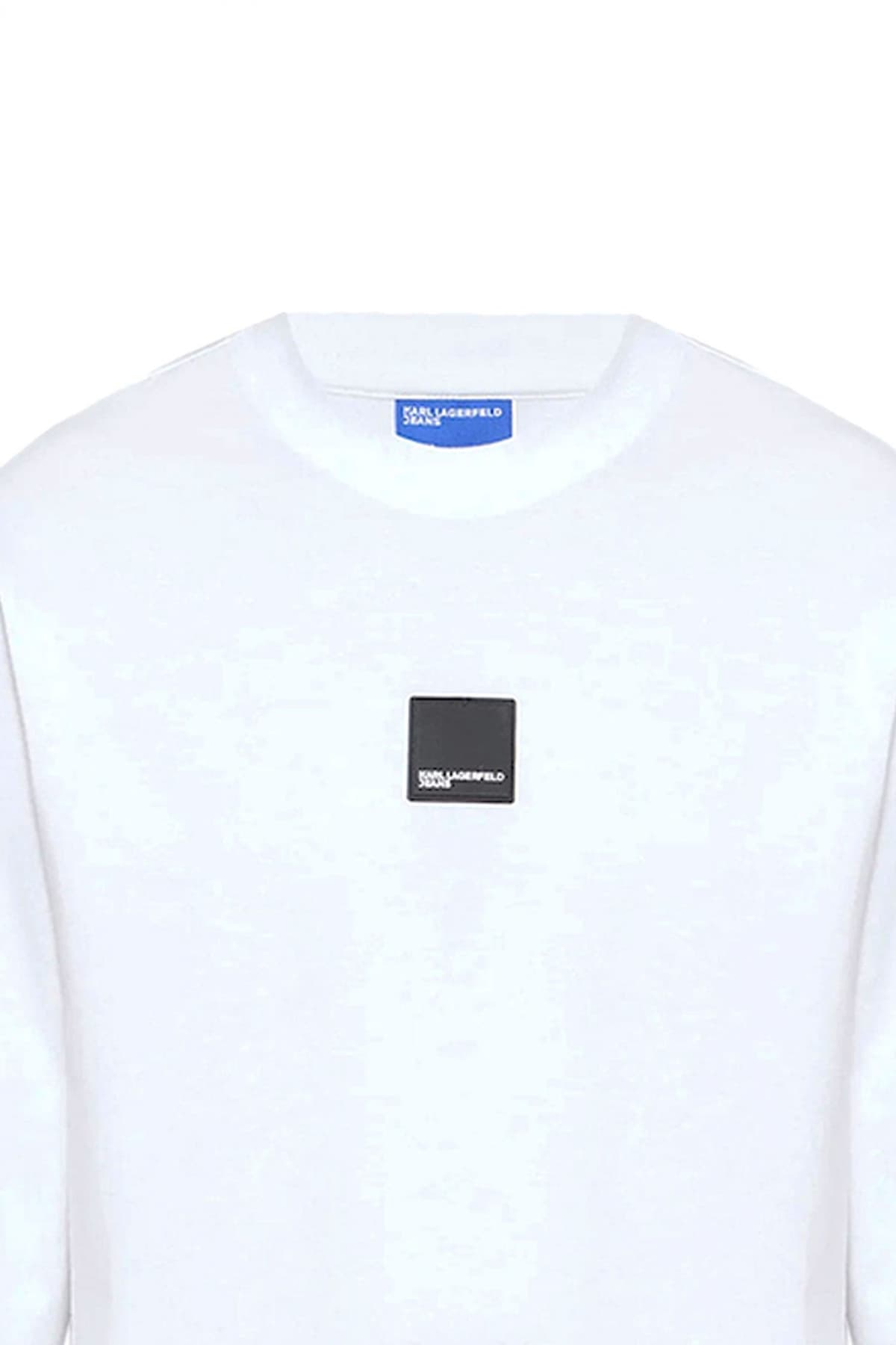 KARL LAGERFELD JEANS T-SHIRT LOGO REG LS CURVED HEM TEE ΛΕΥΚΟ