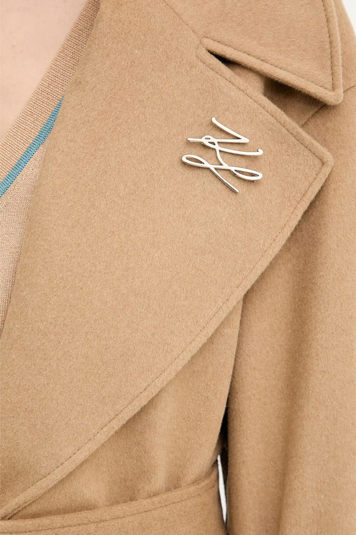 KARL LAGERFELD ΠΑΛΤΟ ΑΠΟΣΠΩΜΕΝΗ ΖΩΝΗ ΑΠΟΣΠΩΜΕΝΗ ΚΑΡΦΙΤΣΑ ΚΑΜΗΛΟ