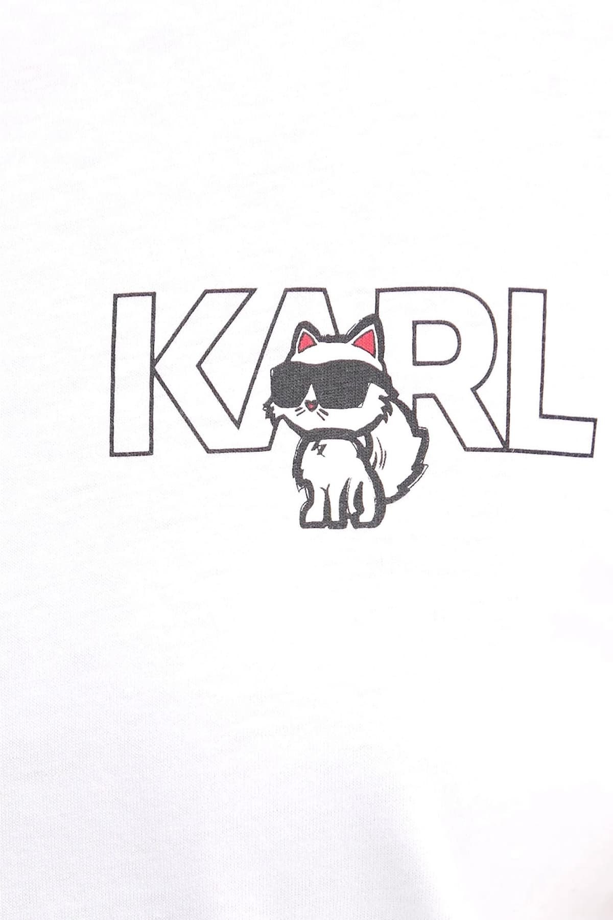 KARL LAGERFELD T-SHIRT CREW NECK IKON SEASONAL LOGO ΛΕΥΚΟ
