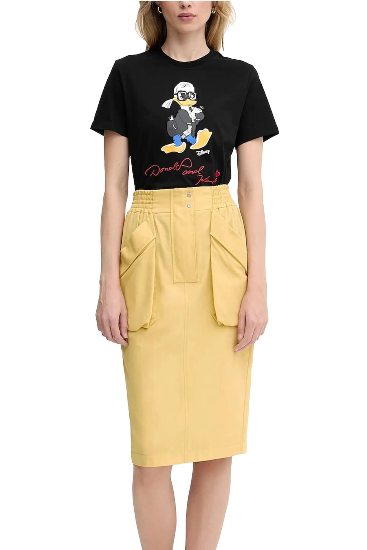 KARL LAGERFELD T-SHIRT CREW NECK KL X DISNEY REGULAR FIT ΜΑΥΡΟ