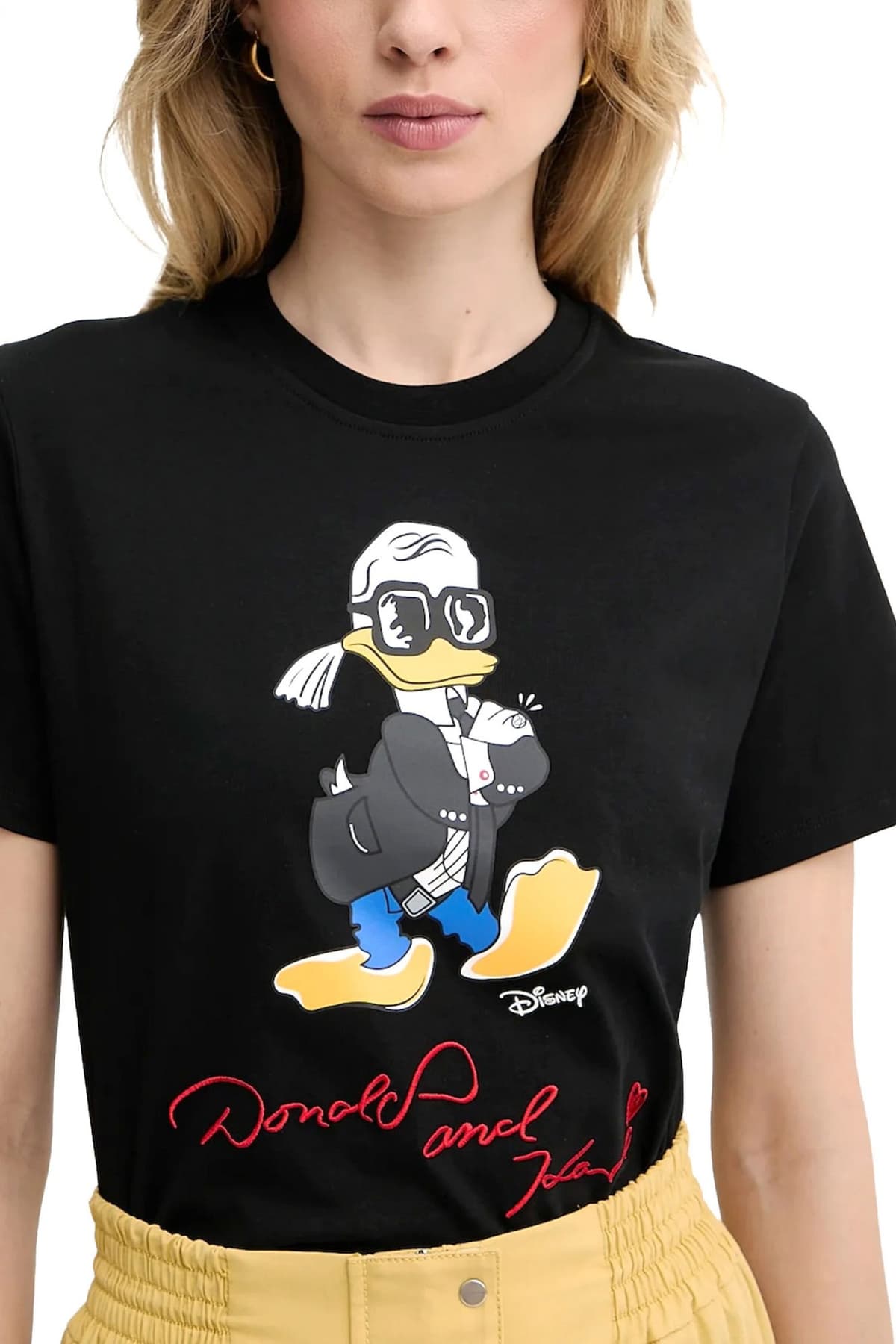 KARL LAGERFELD T-SHIRT CREW NECK KL X DISNEY REGULAR FIT ΜΑΥΡΟ