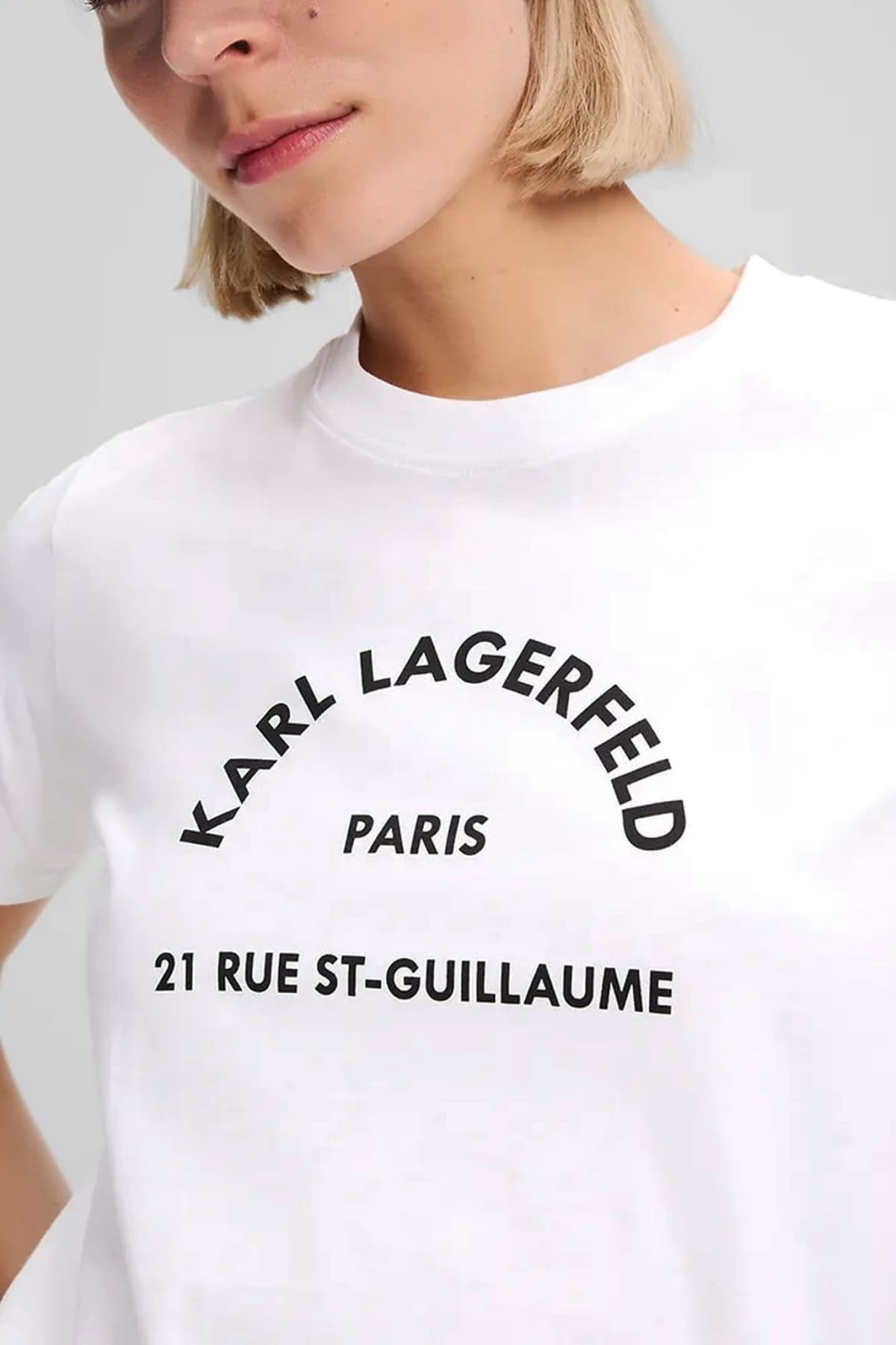KARL LAGERFELD T-SHIRT CREW NECK REGULAR FIT LOGO ΛΕΥΚΟ