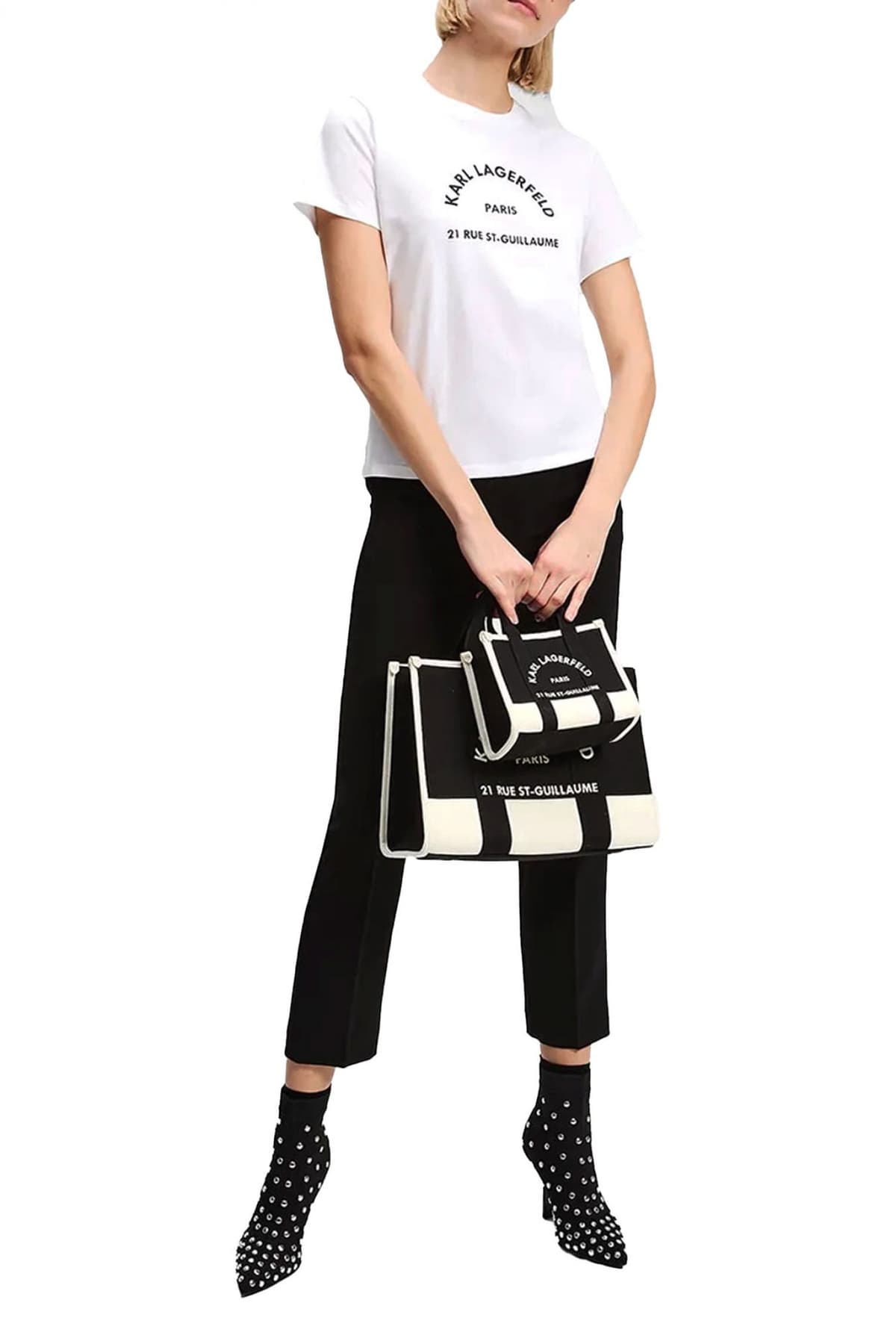 KARL LAGERFELD T-SHIRT CREW NECK REGULAR FIT LOGO ΛΕΥΚΟ