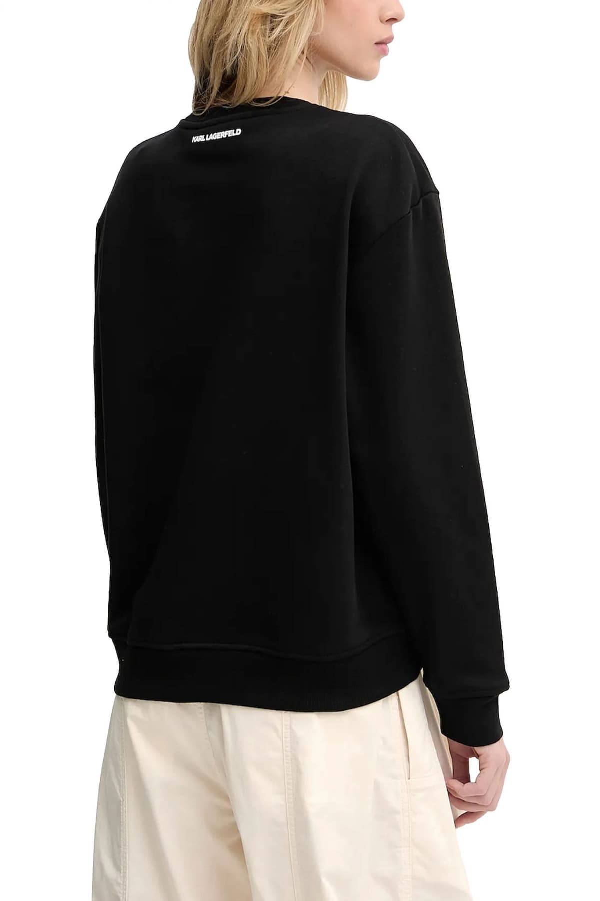 KARL LAGERFELD ΦΟΥΤΕΡ OVERSIZED FIT IKON DUO AQUARELLE SWEATSHIRT ΜΑΥΡΟ