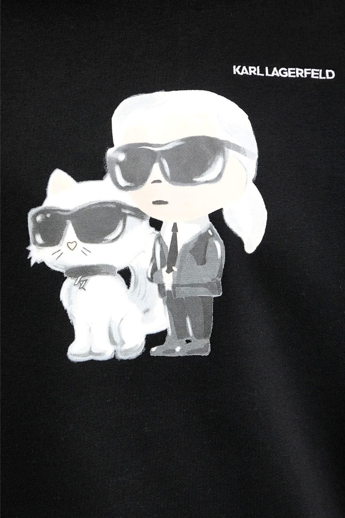 KARL LAGERFELD ΦΟΥΤΕΡ OVERSIZED FIT IKON DUO AQUARELLE SWEATSHIRT ΜΑΥΡΟ