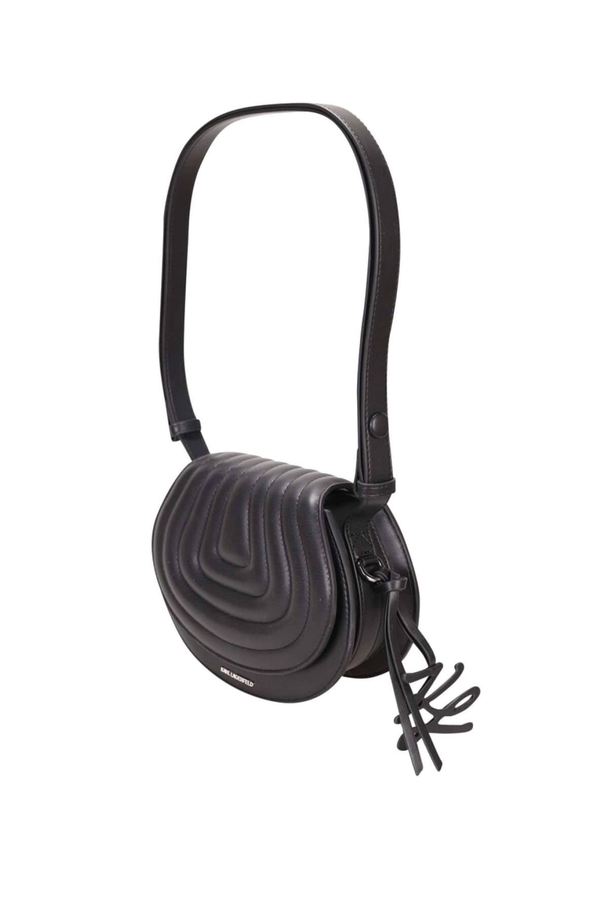 KARL LAGERFELD ΤΣΑΝΤΑ ΩΜΟΥ/CROSSBODY WELLEN SADDLE CB ΜΑΥΡΟ