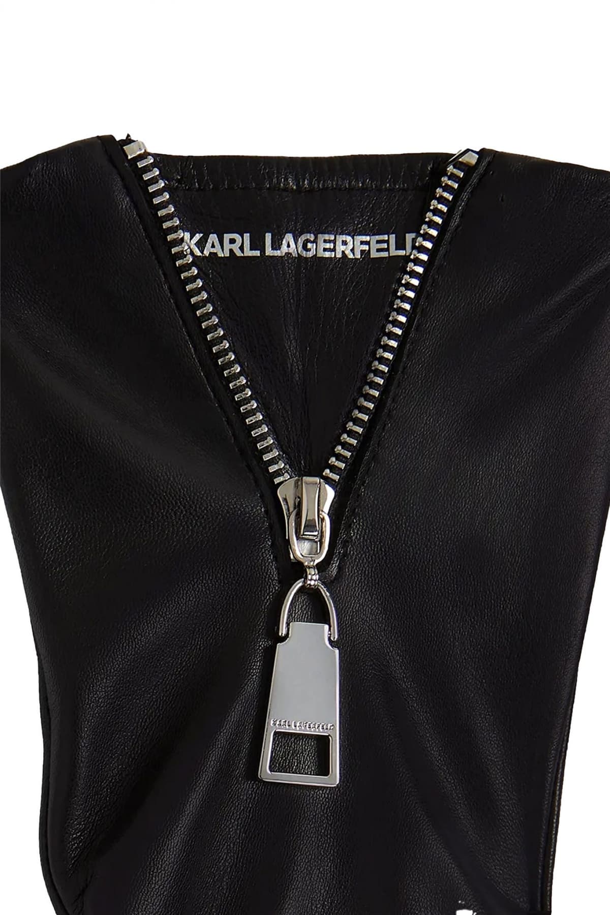 KARL LAGERFELD ΓΑΝΤΙΑ ESSENTIAL ZIPPER FF GLOVE ΜΑΥΡΟ