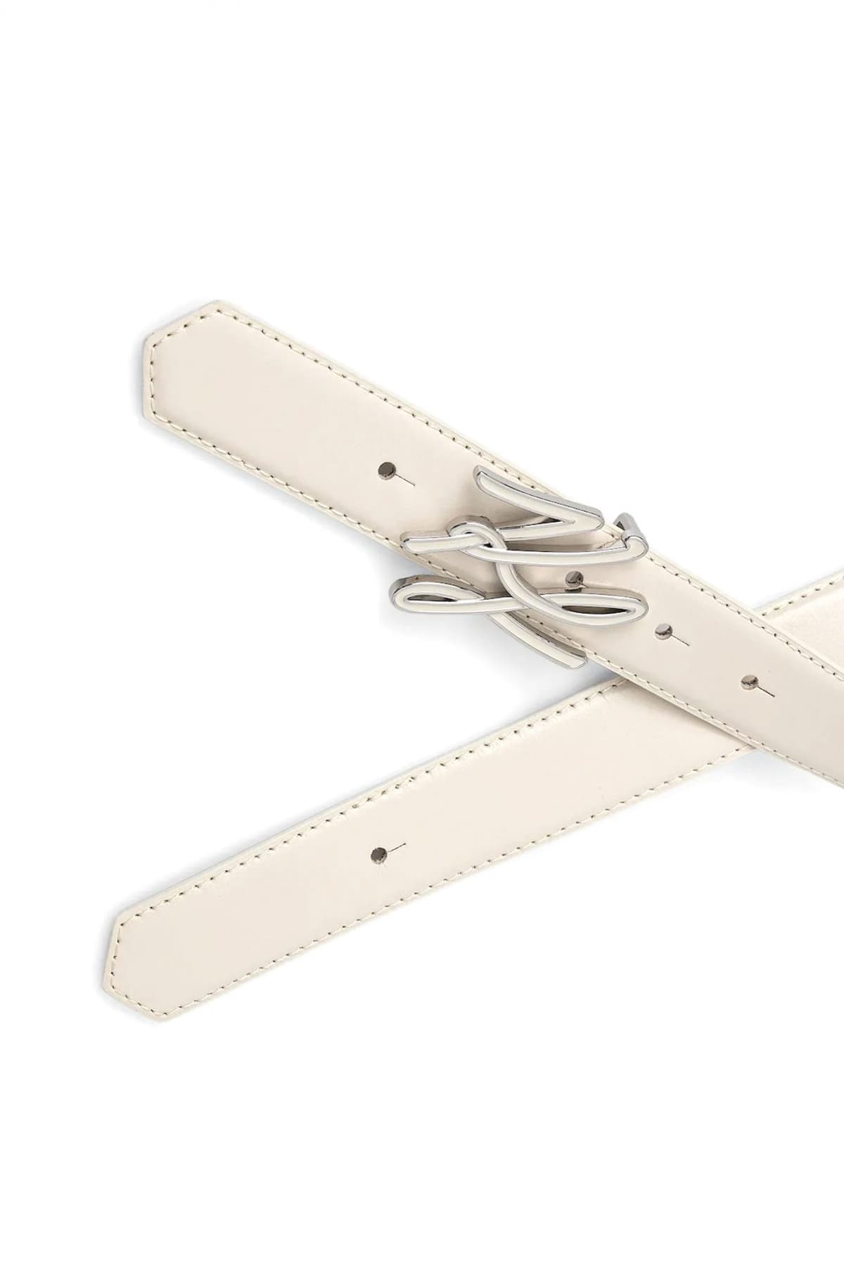 KARL LAGERFELD ΖΩΝΗ K/AUTOGRAPH ENAMEL H2.5 LOGO ΜΕΤΑΛΛΙΚ ΕΚΡΟΥ