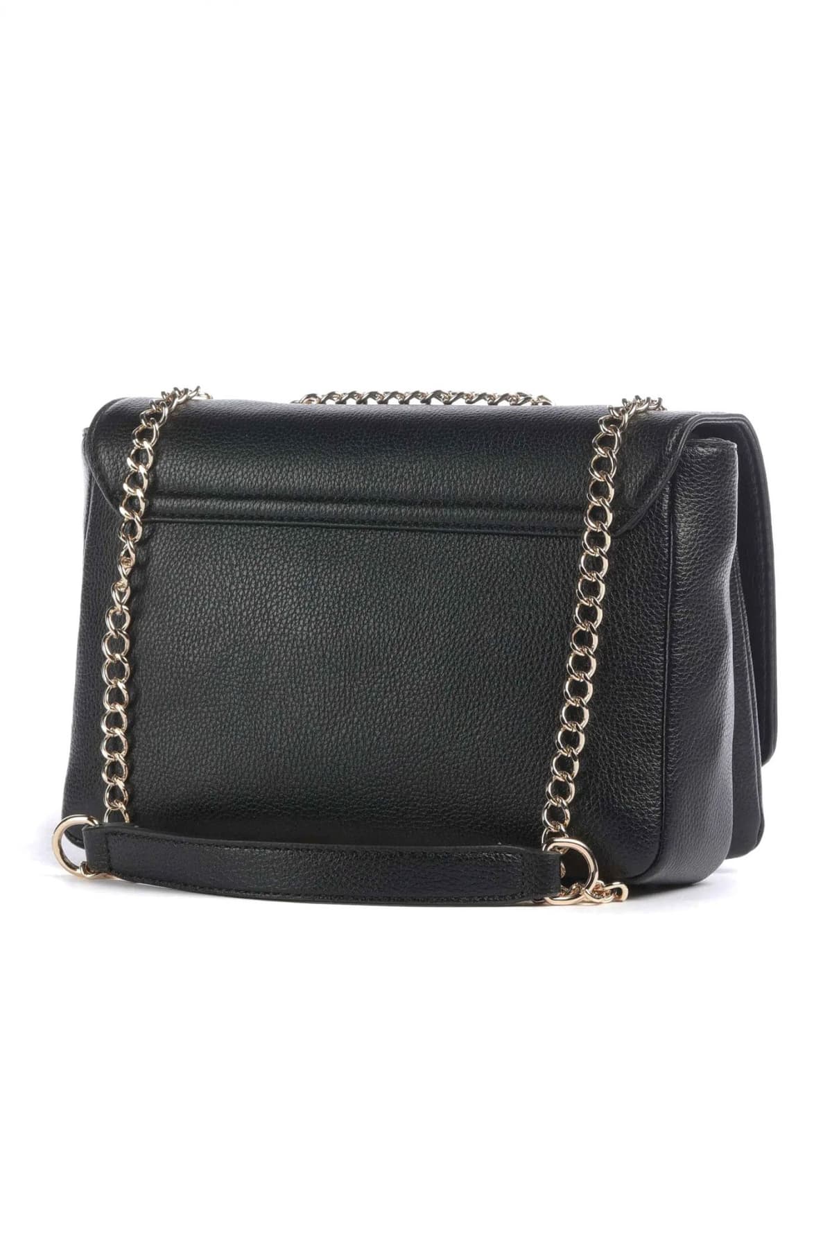 LIU-JO BETTER ΤΣΑΝΤΑ CROSSBODY LOGO ΜΕΤΑΛΛΙΚΟ ΜΑΥΡΟ