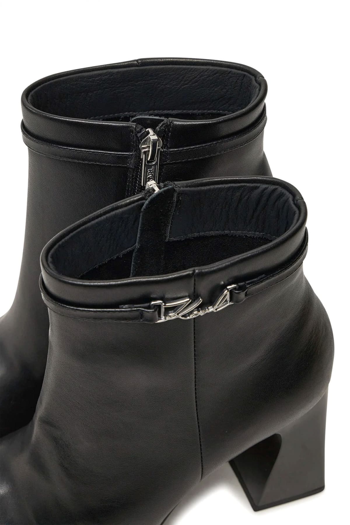 KARL LAGERFELD ΠΑΠΟΥΤΣΙΑ ASTRA NOVA ΦΕΡΜΟΥΑΡ ΜΕΤΑΛΛΙΚΟ LOGO MAYΡΟ