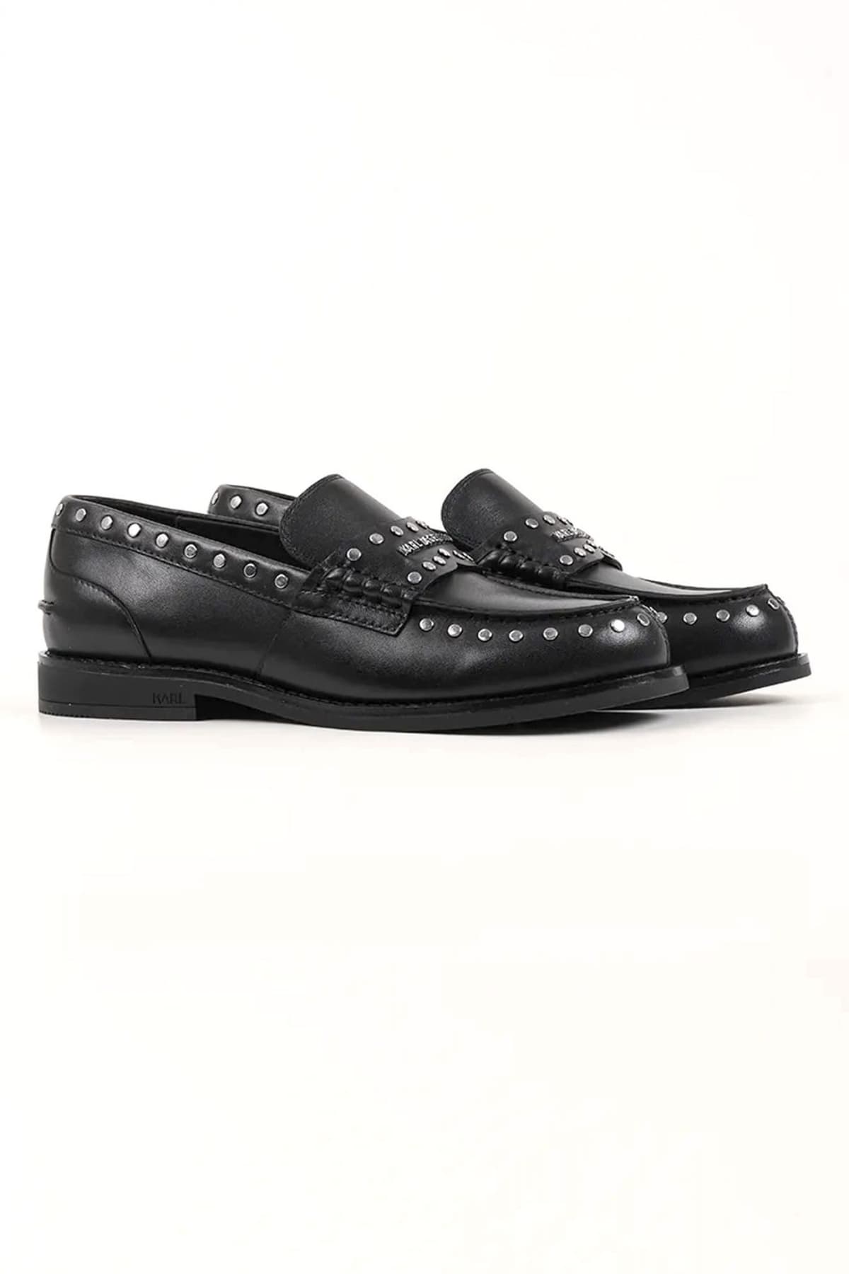 KARL LAGERFELD ΠΑΠΟΥΤΣΙΑ ΜΟΚΑΣΙΝΙΑ MIA STUDS LOAFER ΤΡΟΥΚΣ ΜΕΤΑΛΛΙΚΟ LOGO MAYΡΟ