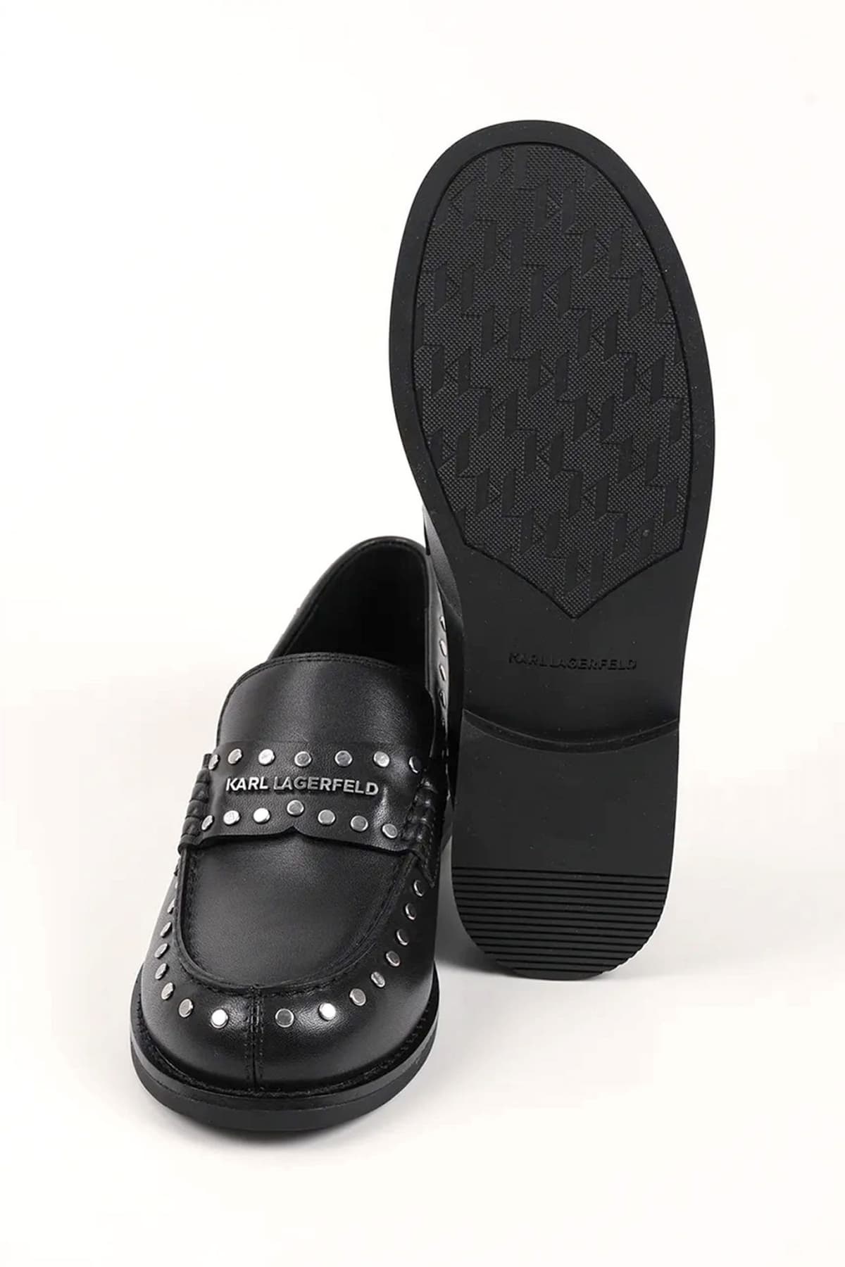 KARL LAGERFELD ΠΑΠΟΥΤΣΙΑ ΜΟΚΑΣΙΝΙΑ MIA STUDS LOAFER ΤΡΟΥΚΣ ΜΕΤΑΛΛΙΚΟ LOGO MAYΡΟ